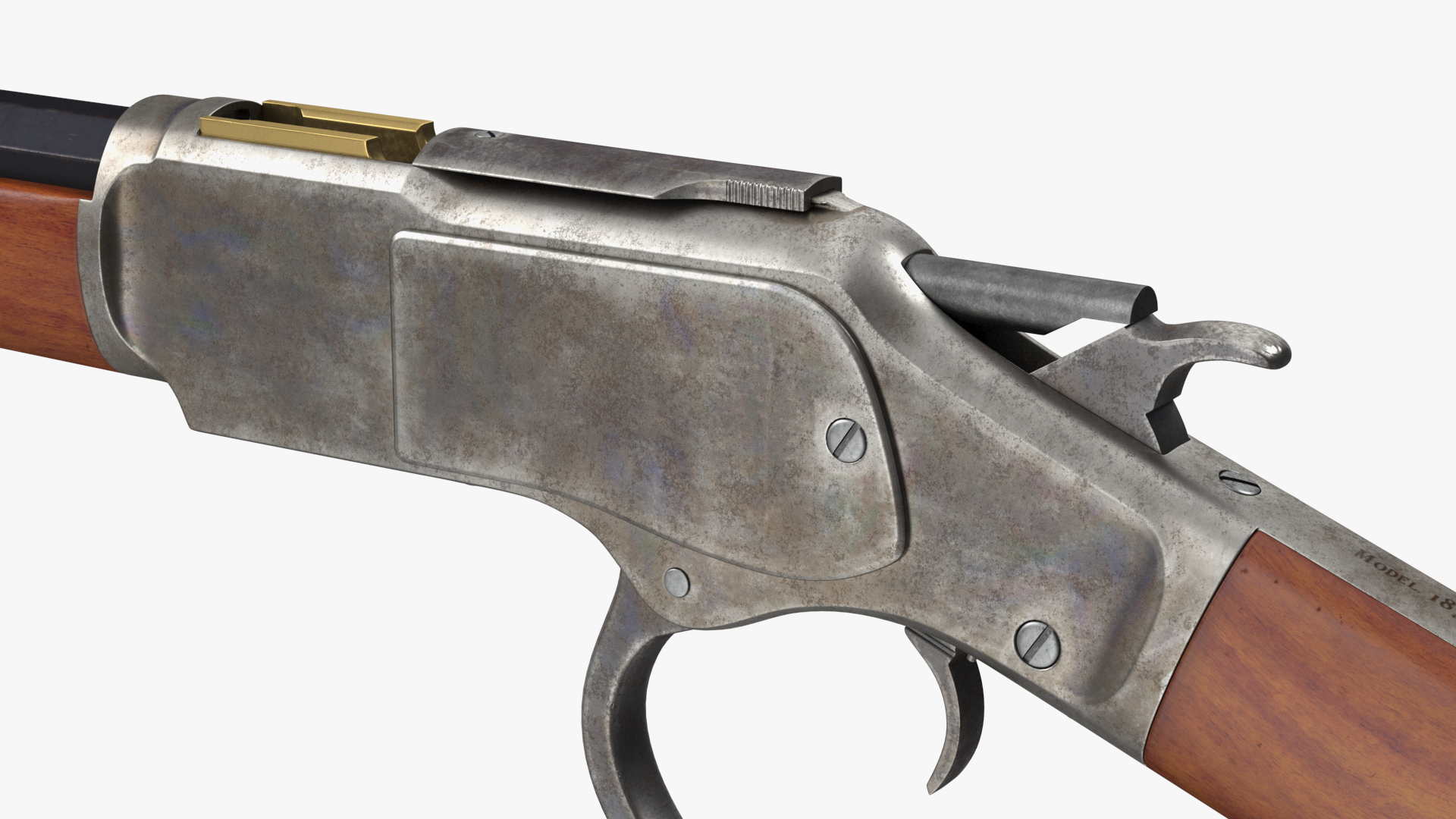 3D model Winchester Model 1873 Patina Case Rigged