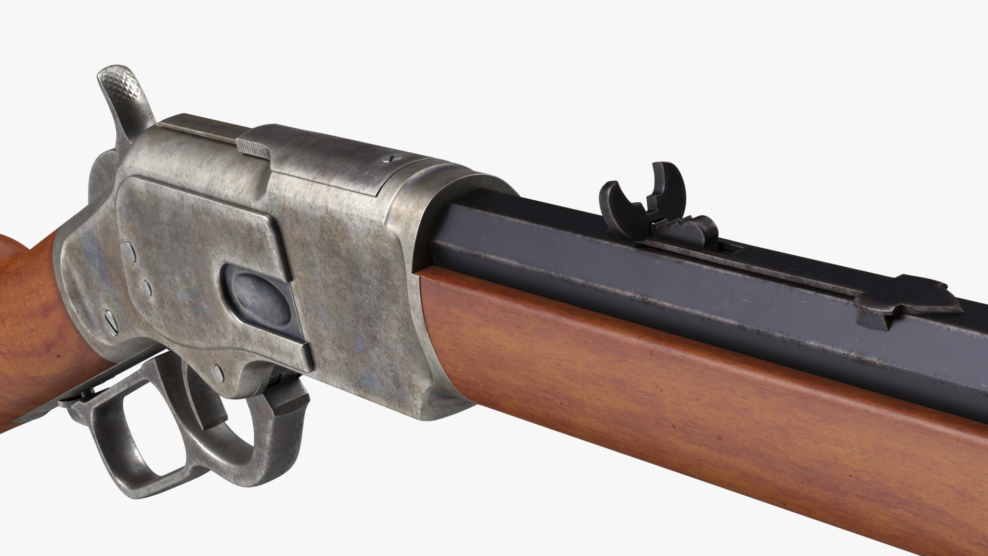 3D model Winchester Model 1873 Patina Case Rigged