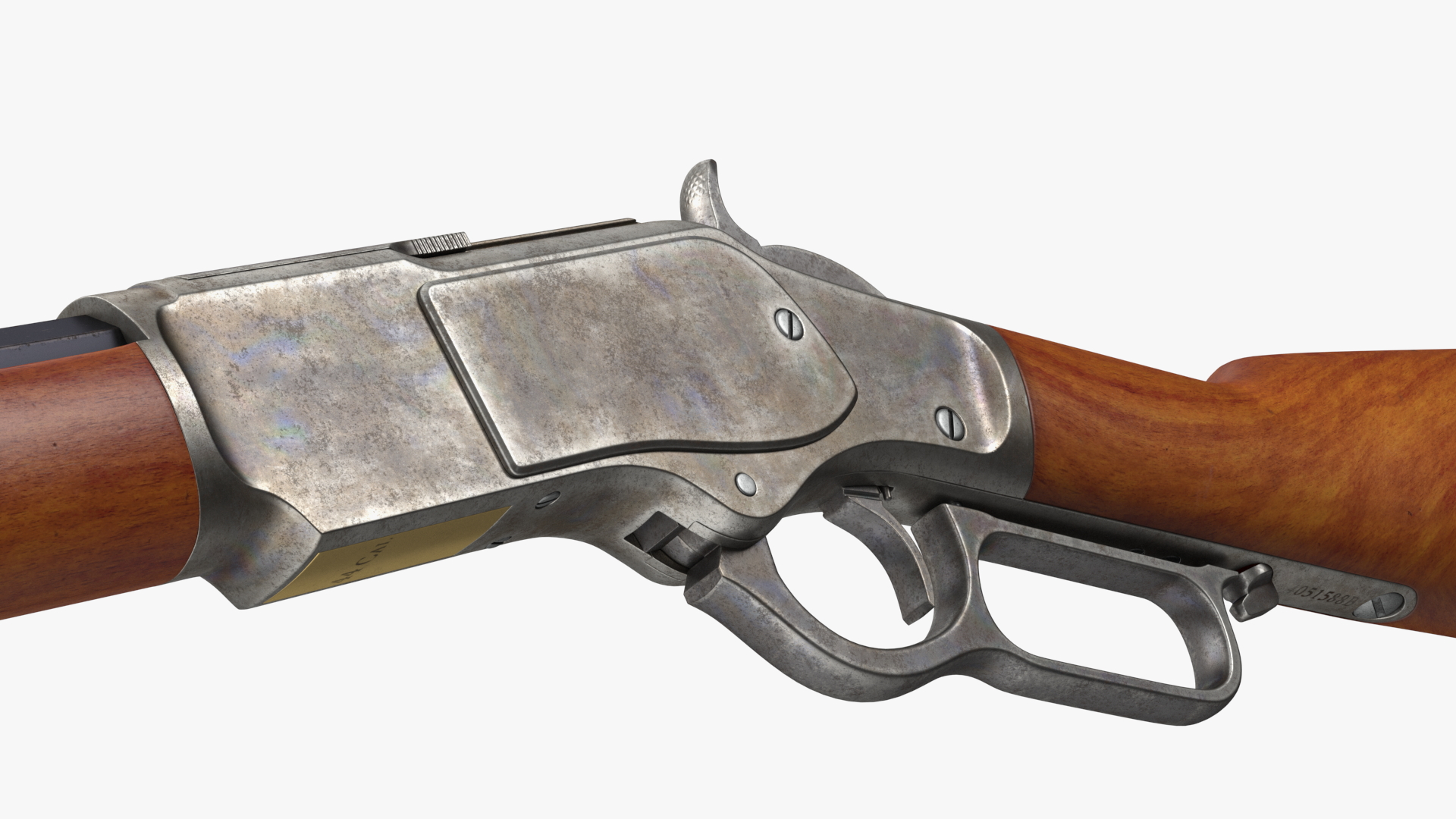 3D model Winchester Model 1873 Patina Case Rigged