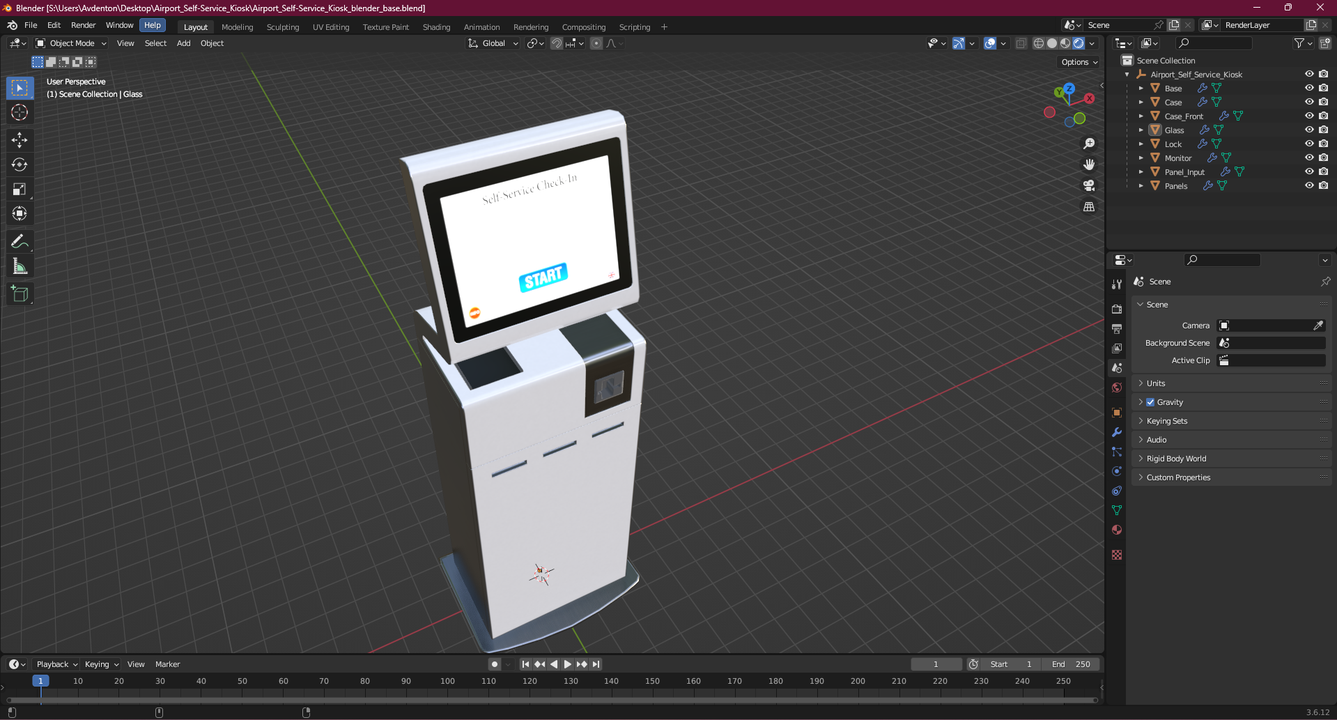3D Airport Self-Service Kiosk