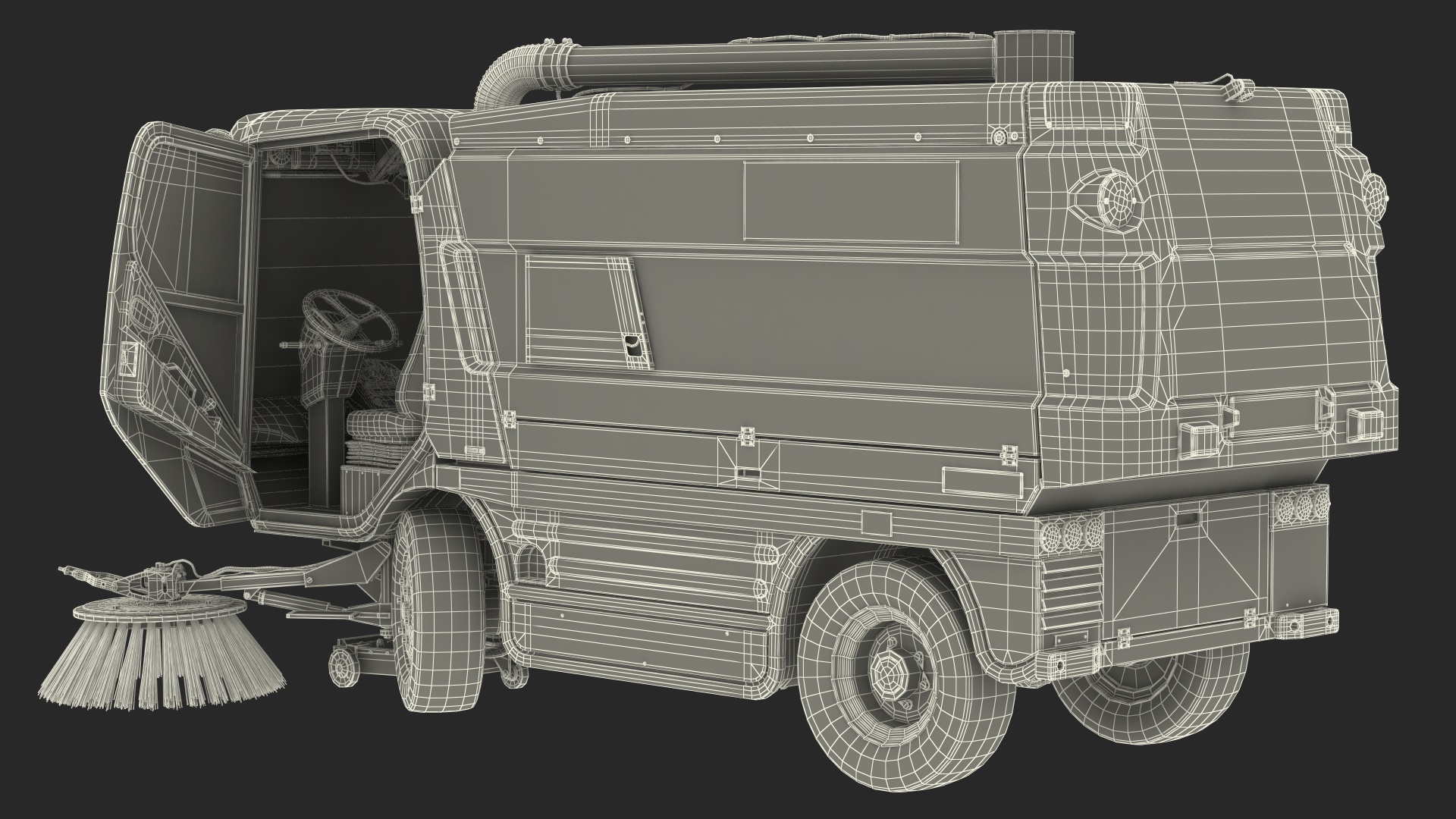 3D model Road Sweeper Vehicle Generic Rigged