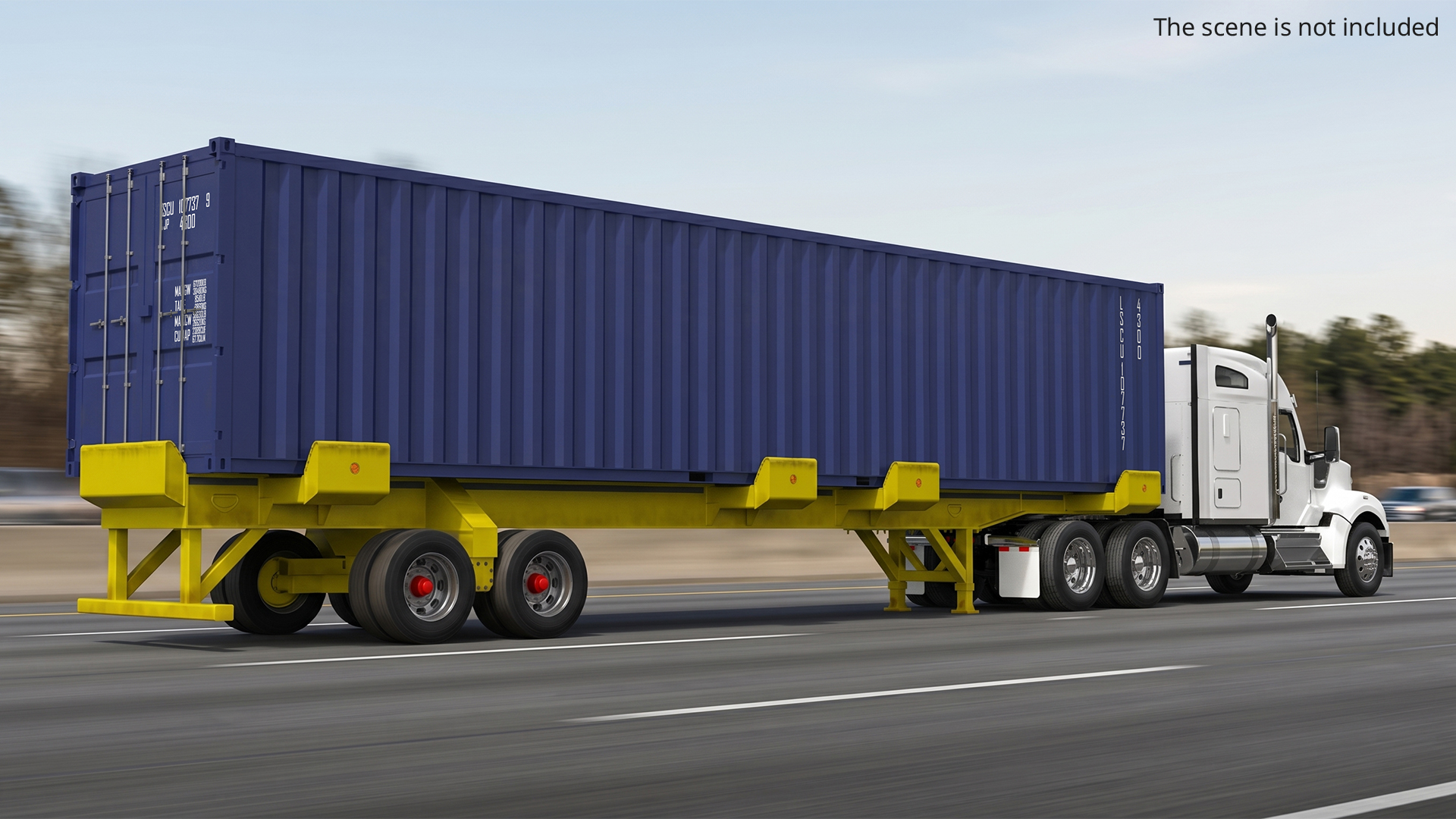 Semi Truck with 48ft ISO Container - view 3