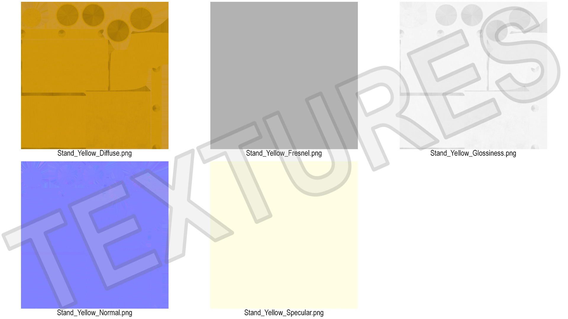 Outdoor Bike Rack Yellow 3D model