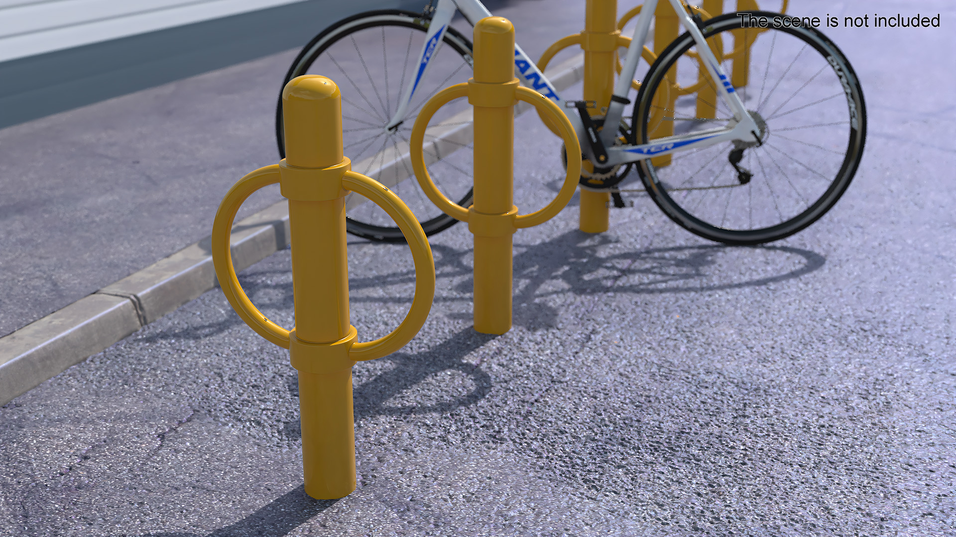 Outdoor Bike Rack Yellow 3D model