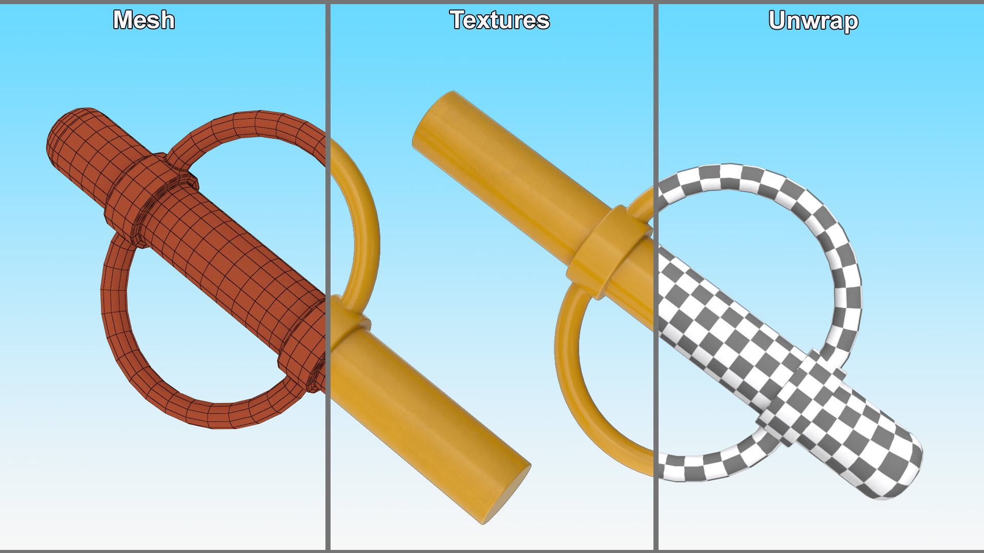 Outdoor Bike Rack Yellow 3D model