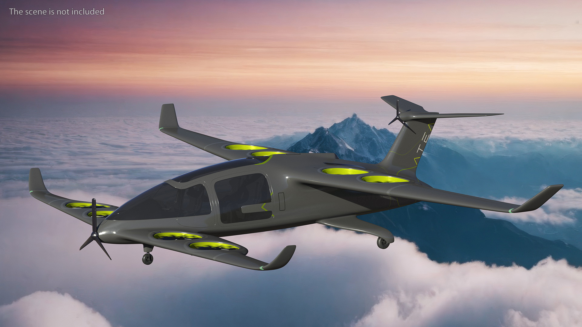 3D Atea eVTOL Black