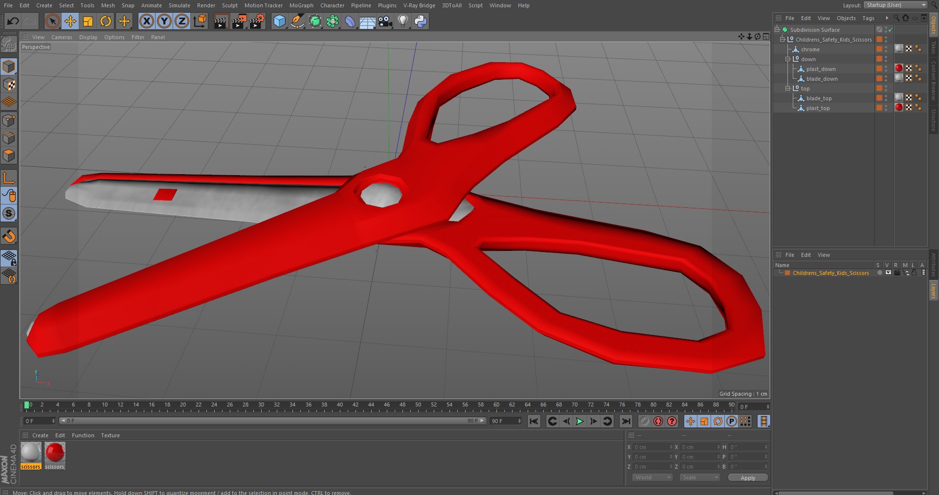 3D model Childrens Safety Kids Scissors