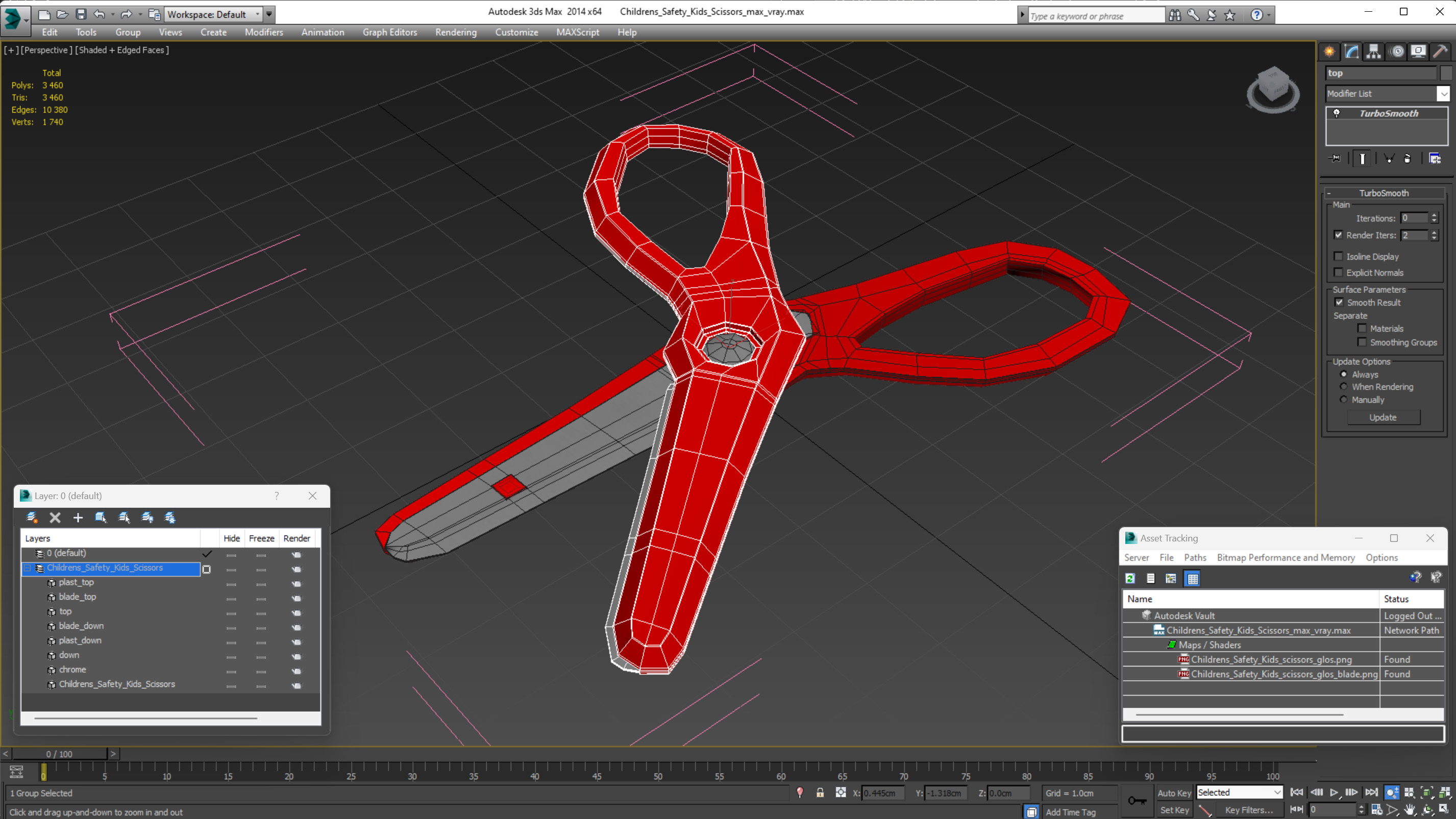 3D model Childrens Safety Kids Scissors