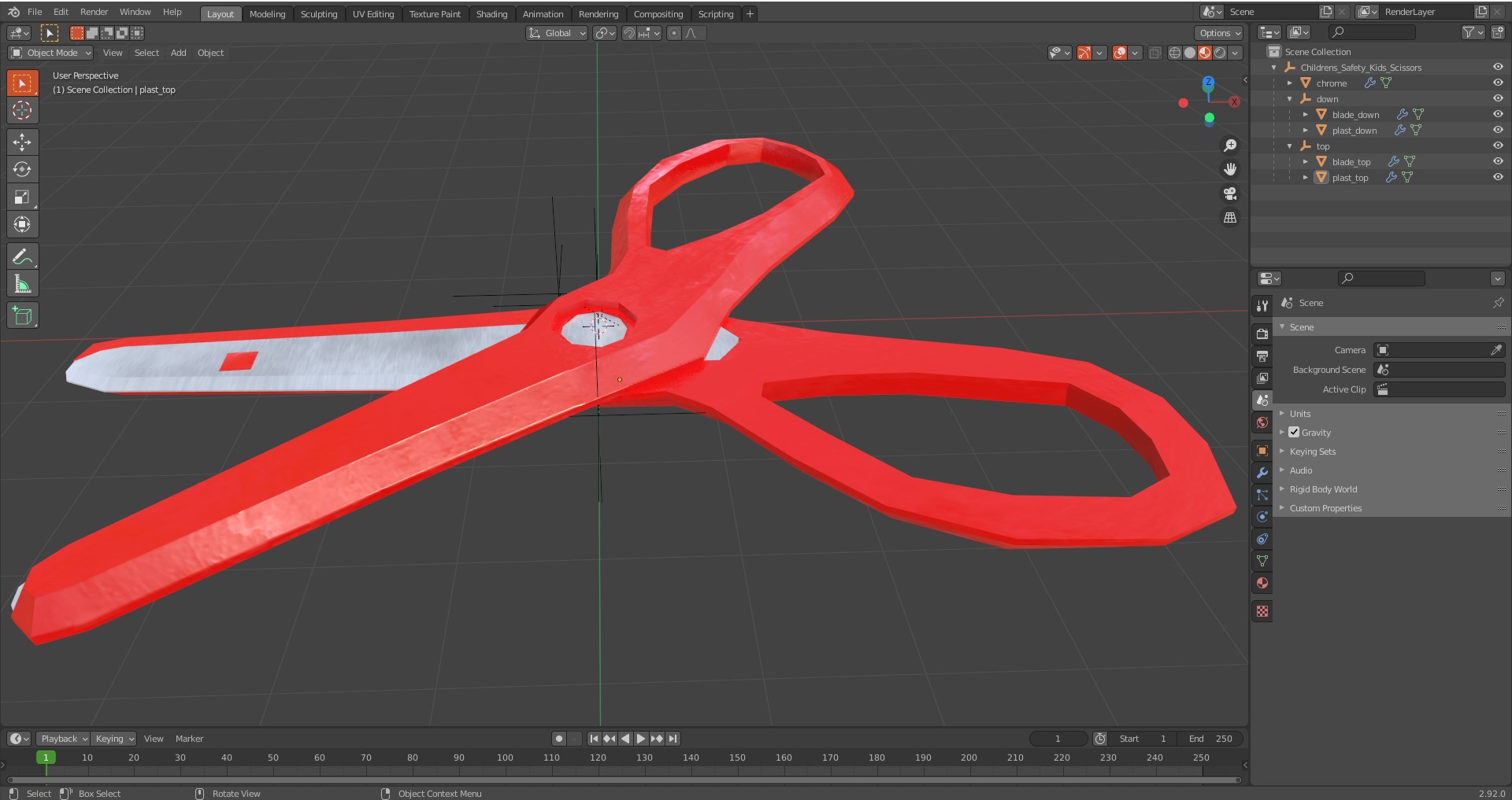 3D model Childrens Safety Kids Scissors