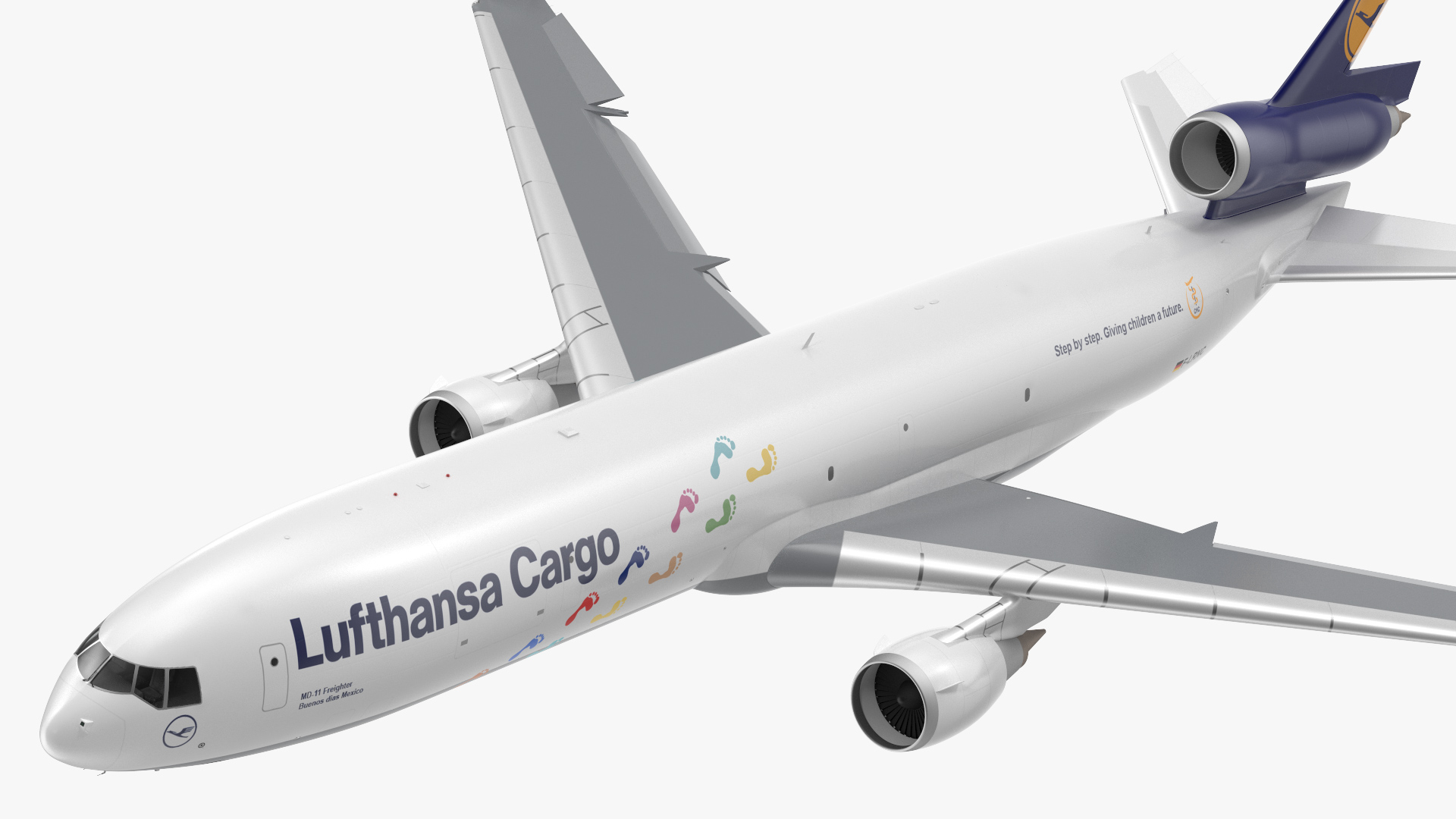McDonnell Douglas MD11 Tri Jet Airliner Lufthansa Cargo Rigged 3D