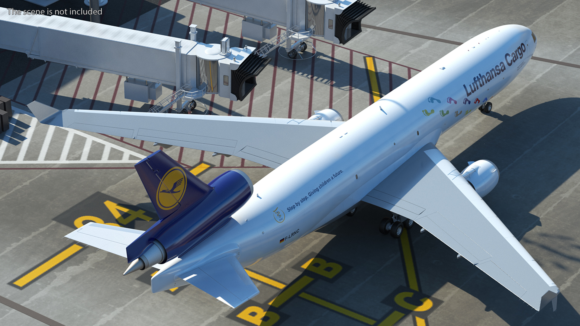 McDonnell Douglas MD11 Tri Jet Airliner Lufthansa Cargo Rigged 3D