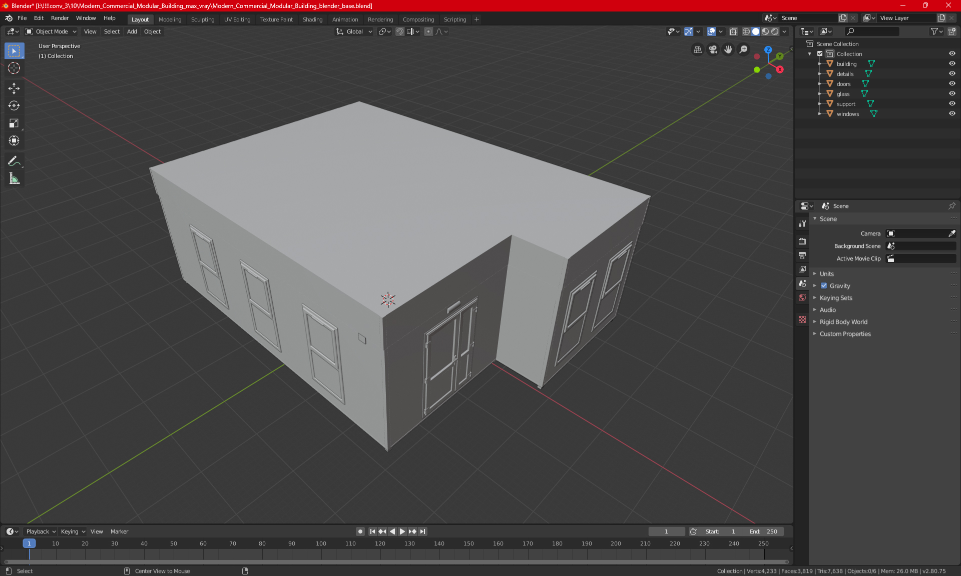 Modern Commercial Modular Building 3D model