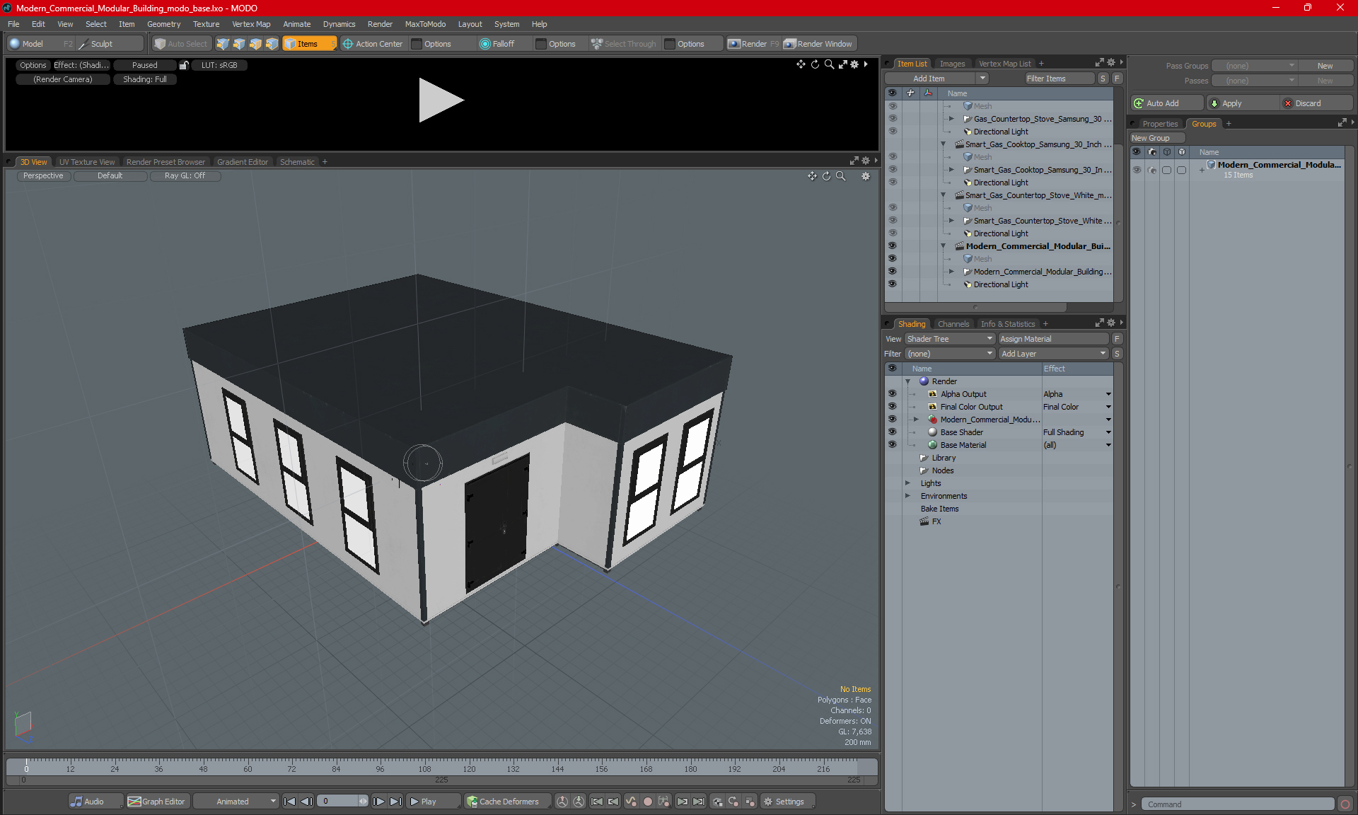 Modern Commercial Modular Building 3D model