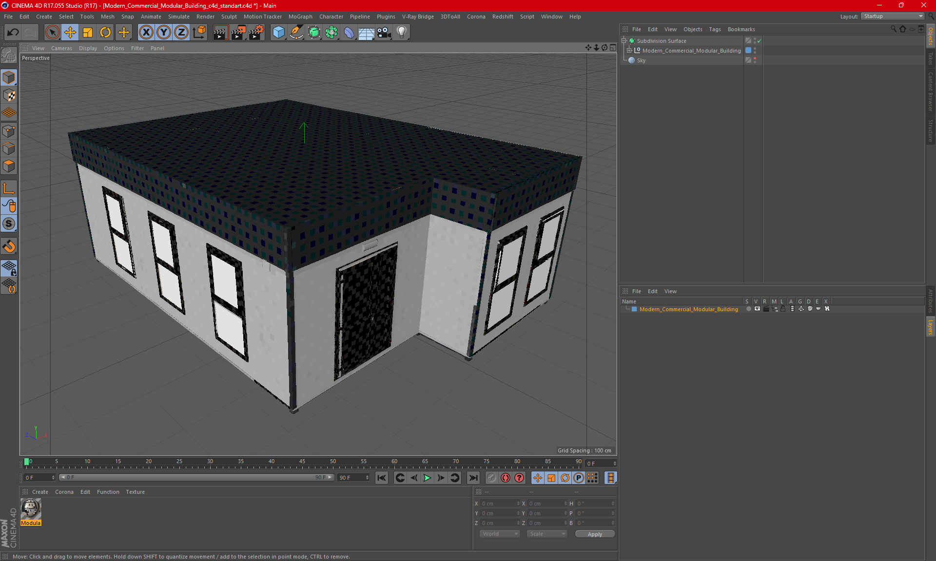 Modern Commercial Modular Building 3D model