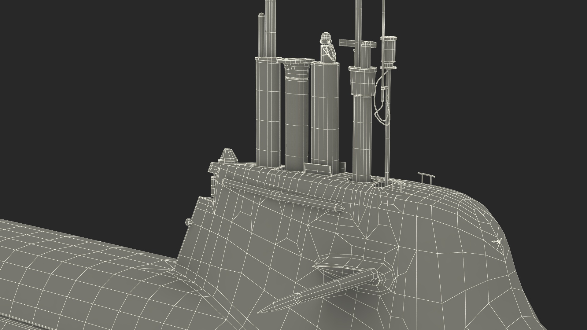 3D model Submarine HDW Class 212A Dry Rigged