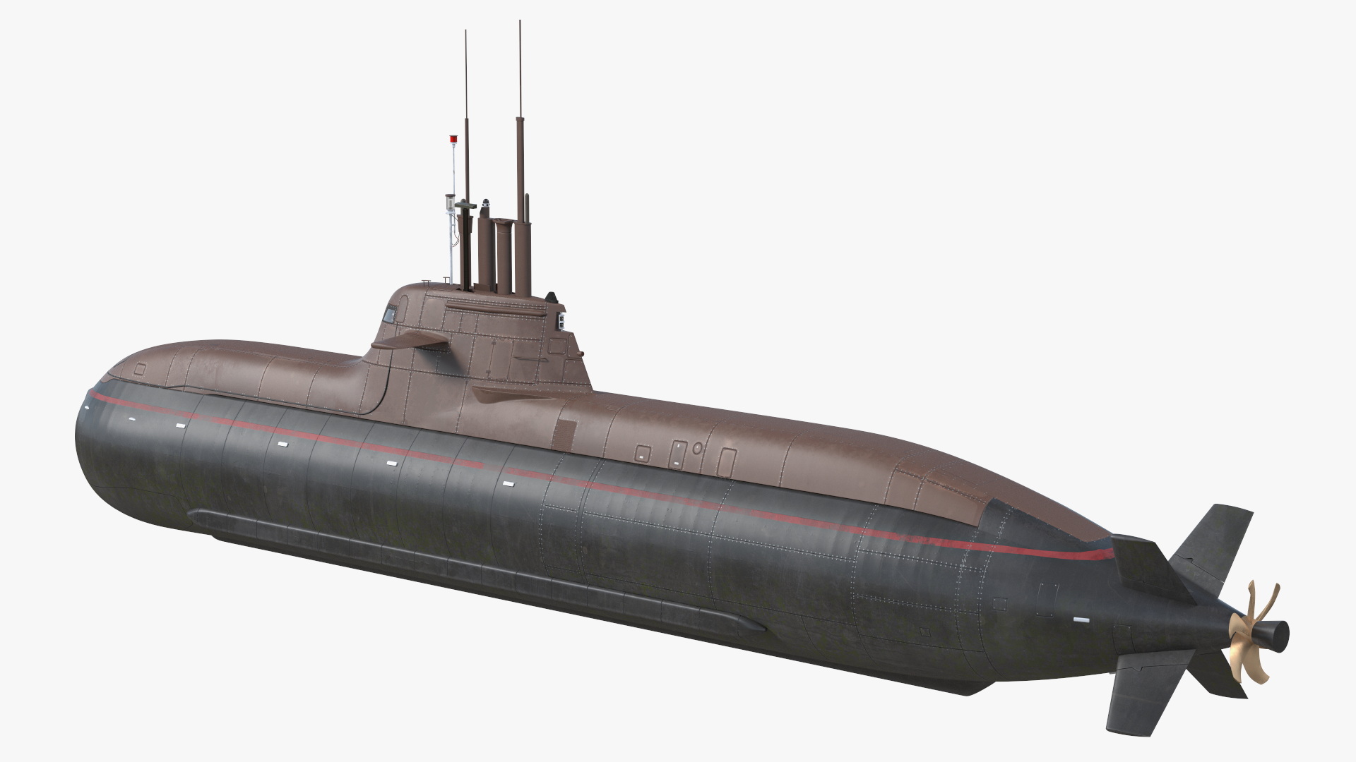 3D model Submarine HDW Class 212A Dry Rigged