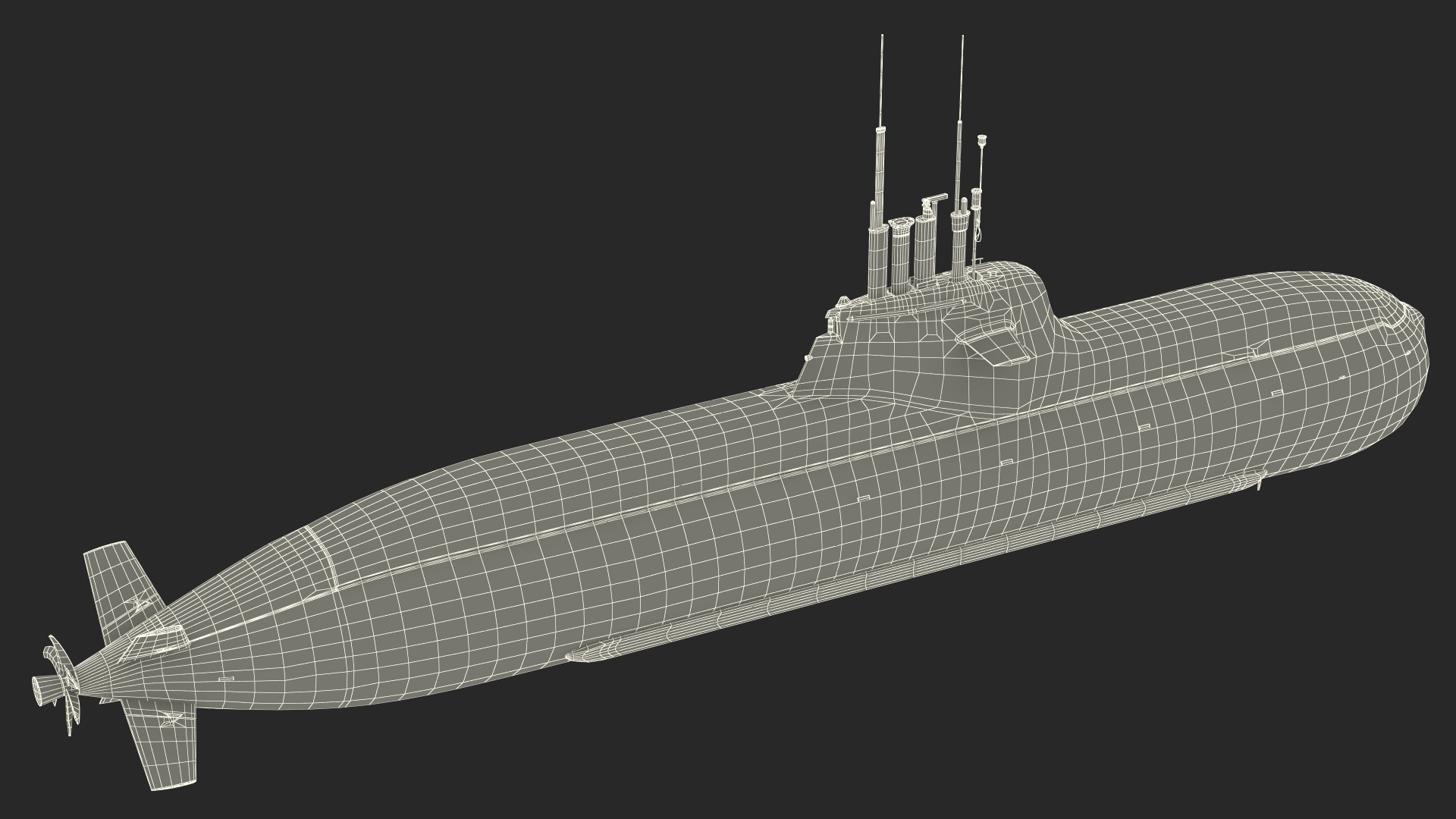 3D model Submarine HDW Class 212A Dry Rigged