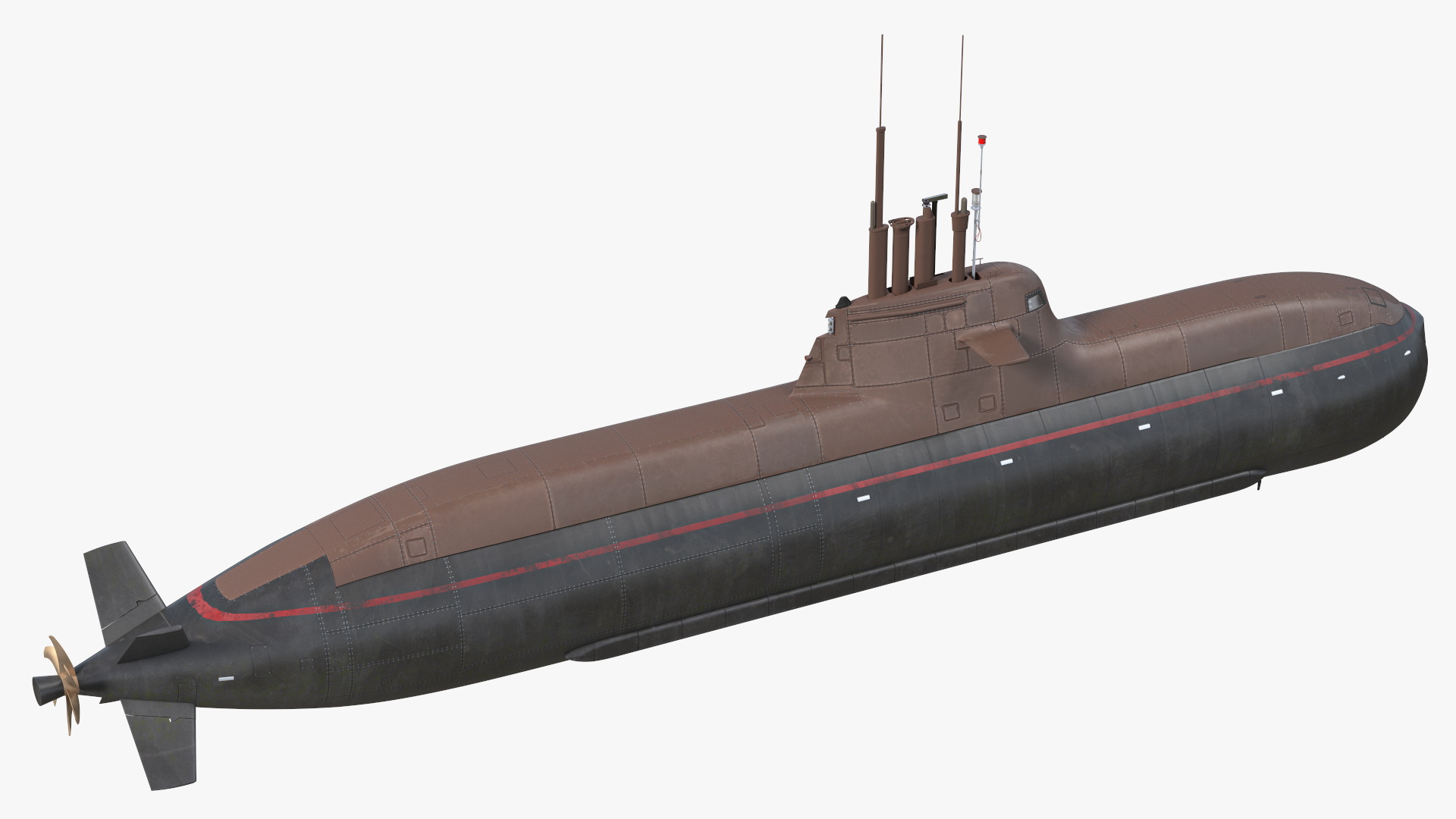3D model Submarine HDW Class 212A Dry Rigged
