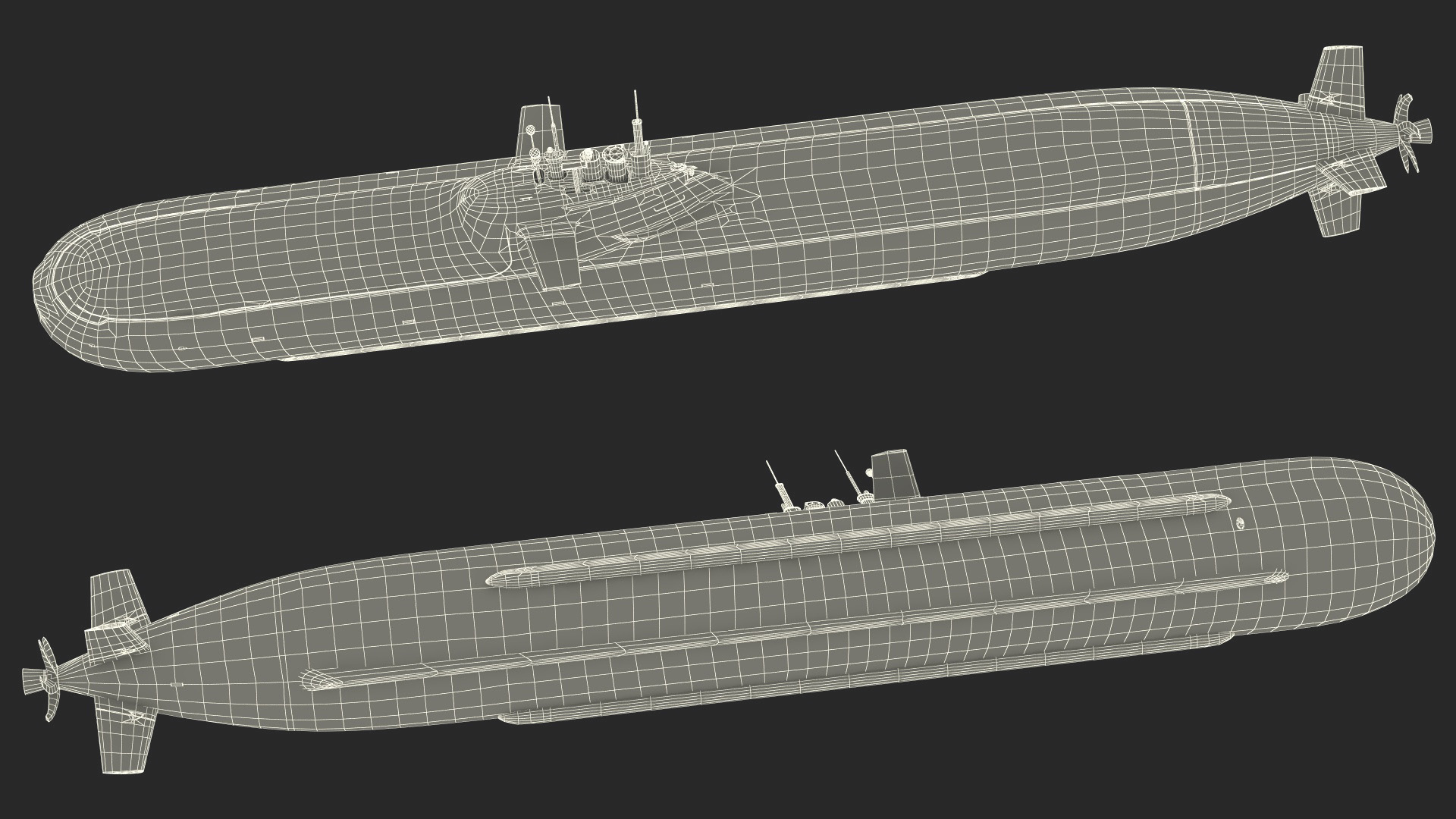 3D model Submarine HDW Class 212A Dry Rigged