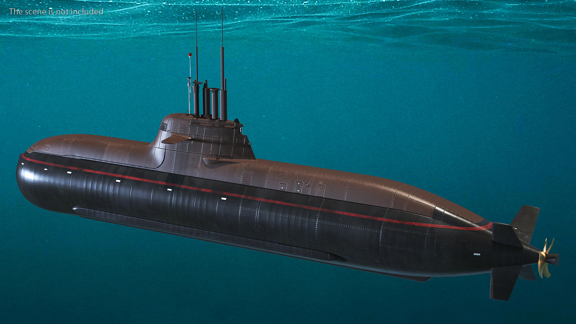 3D model Submarine HDW Class 212A Dry Rigged