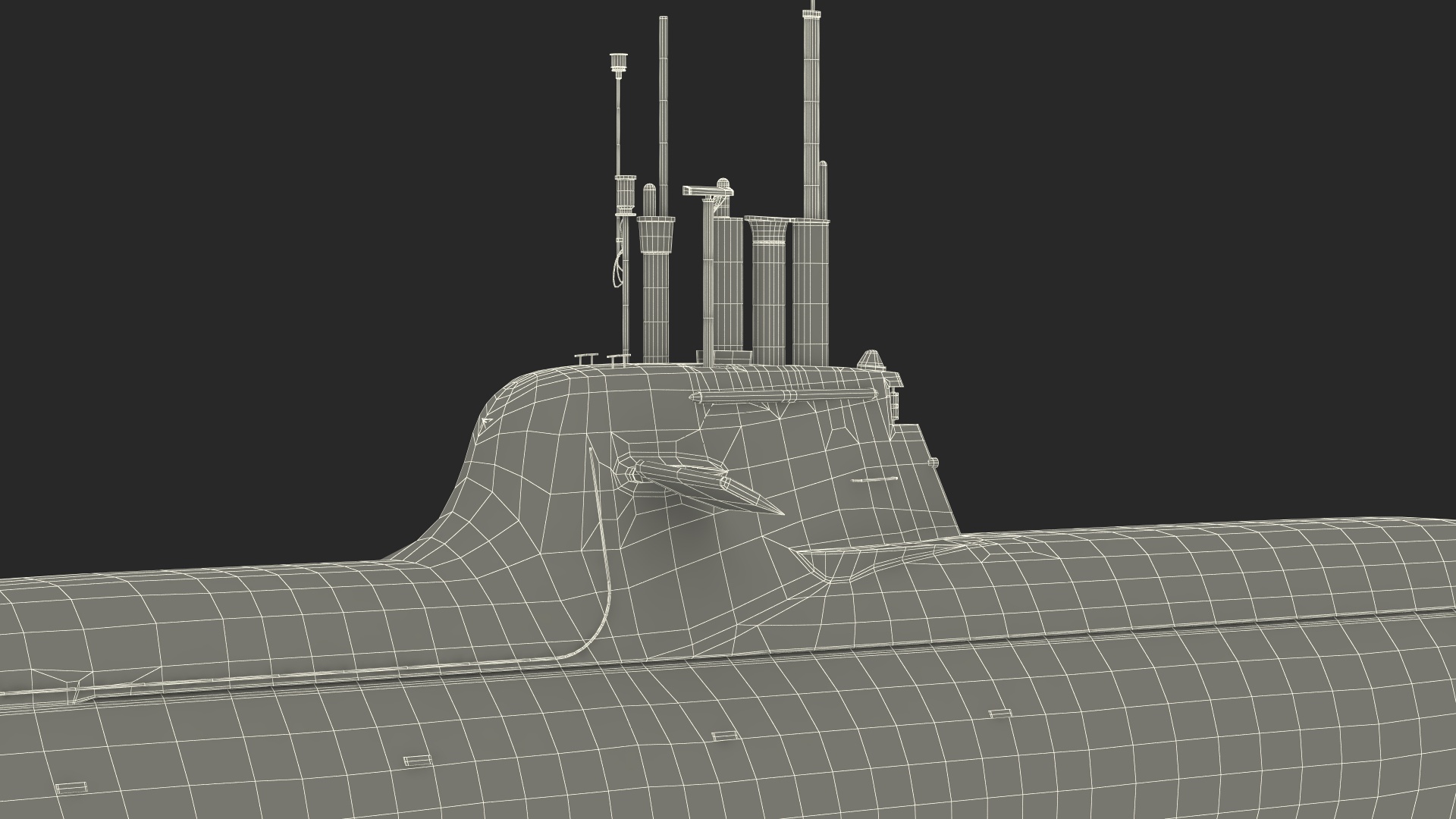 3D model Submarine HDW Class 212A Dry Rigged