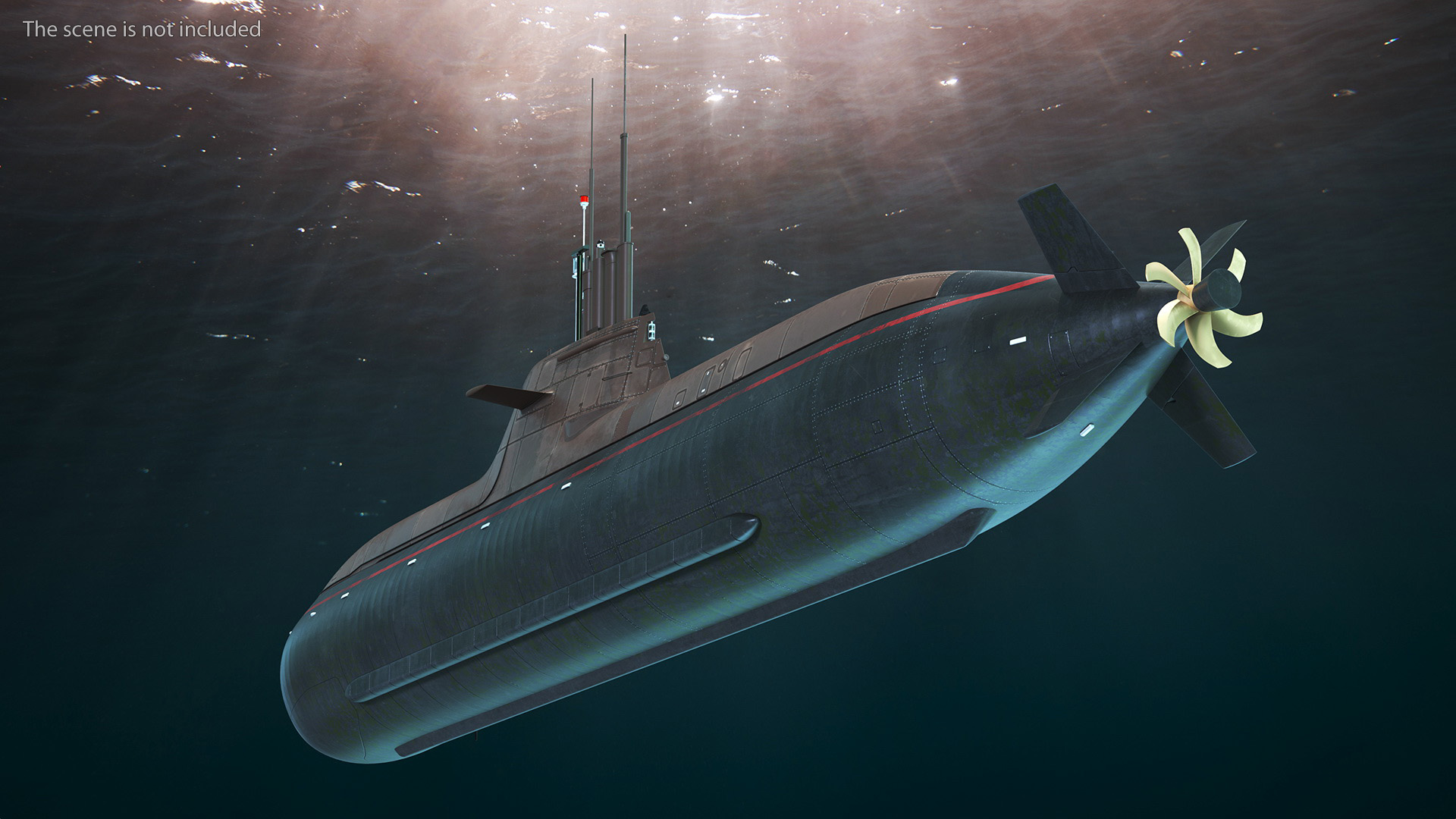 3D model Submarine HDW Class 212A Dry Rigged