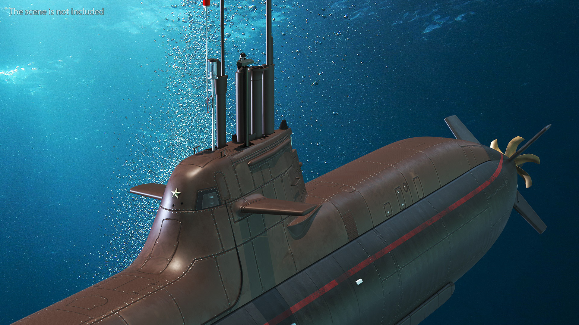 3D model Submarine HDW Class 212A Dry Rigged