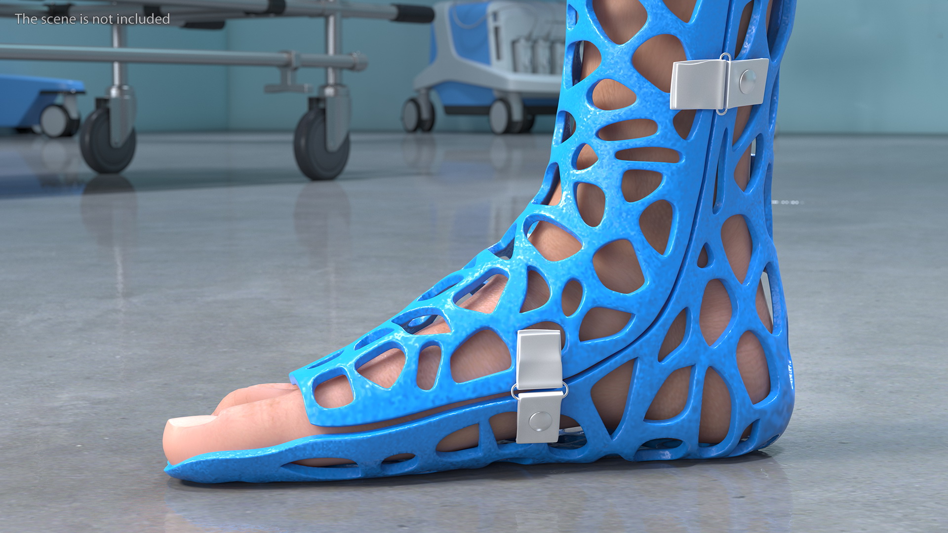 3D 3D-Printed Orthopedic Cast On Leg model