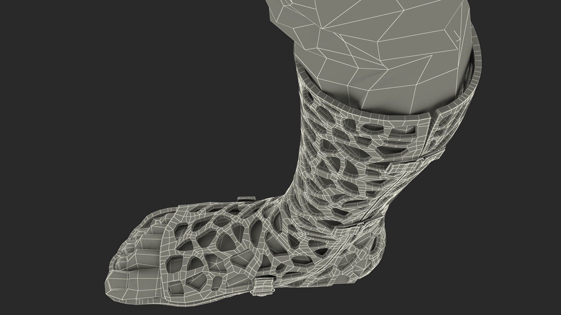 3D 3D-Printed Orthopedic Cast On Leg model