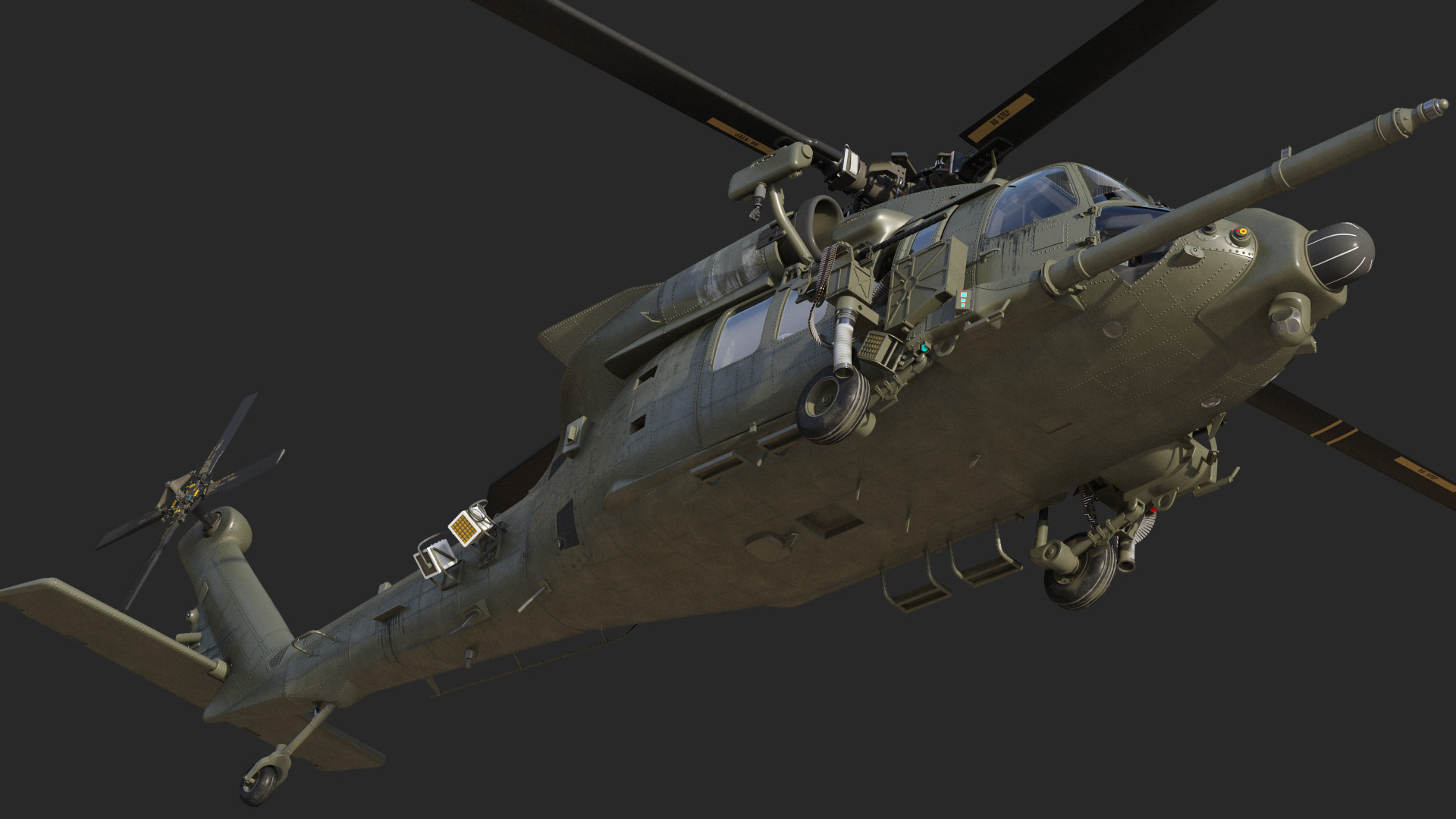 3D model Combat Rescue Helicopter Sikorsky HH60 Rigged