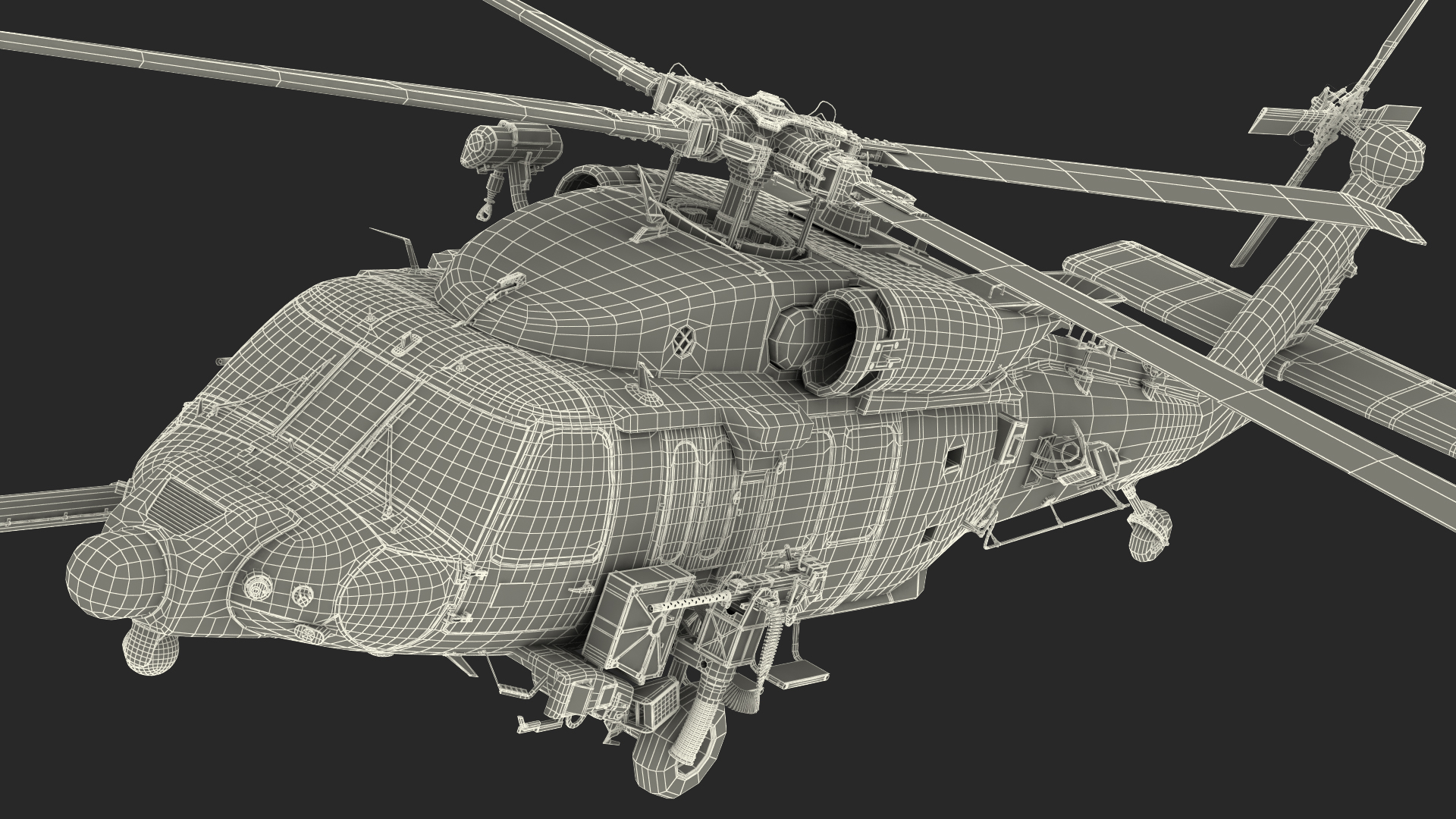 3D model Combat Rescue Helicopter Sikorsky HH60 Rigged
