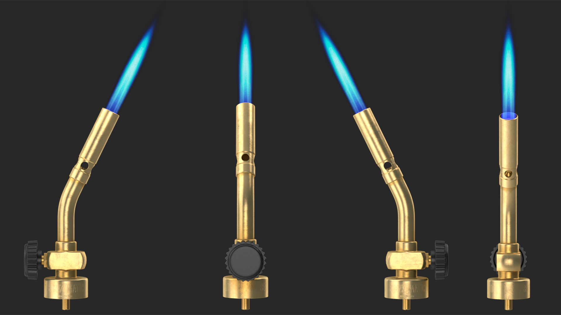 Propane Torch Head with Flame 3D model