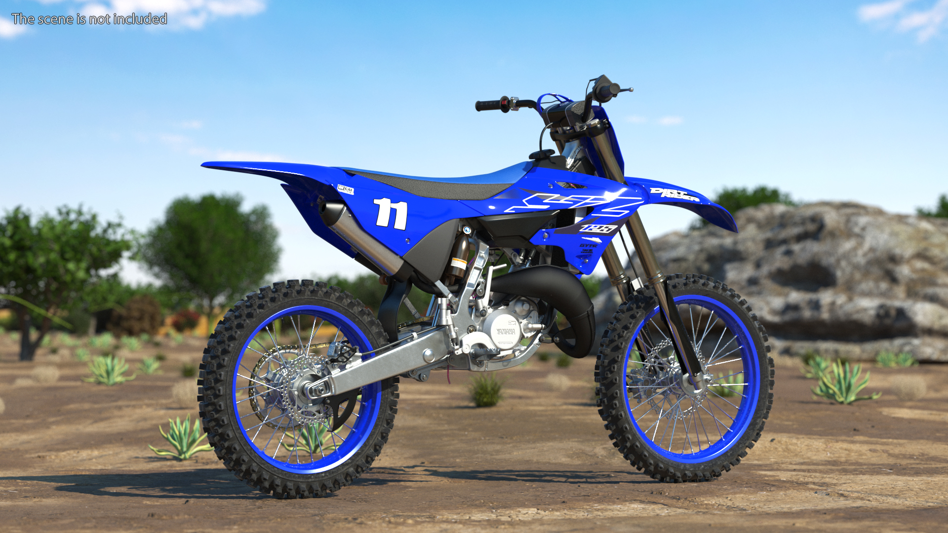 Yamaha YZ125 2022 Rigged 3D model