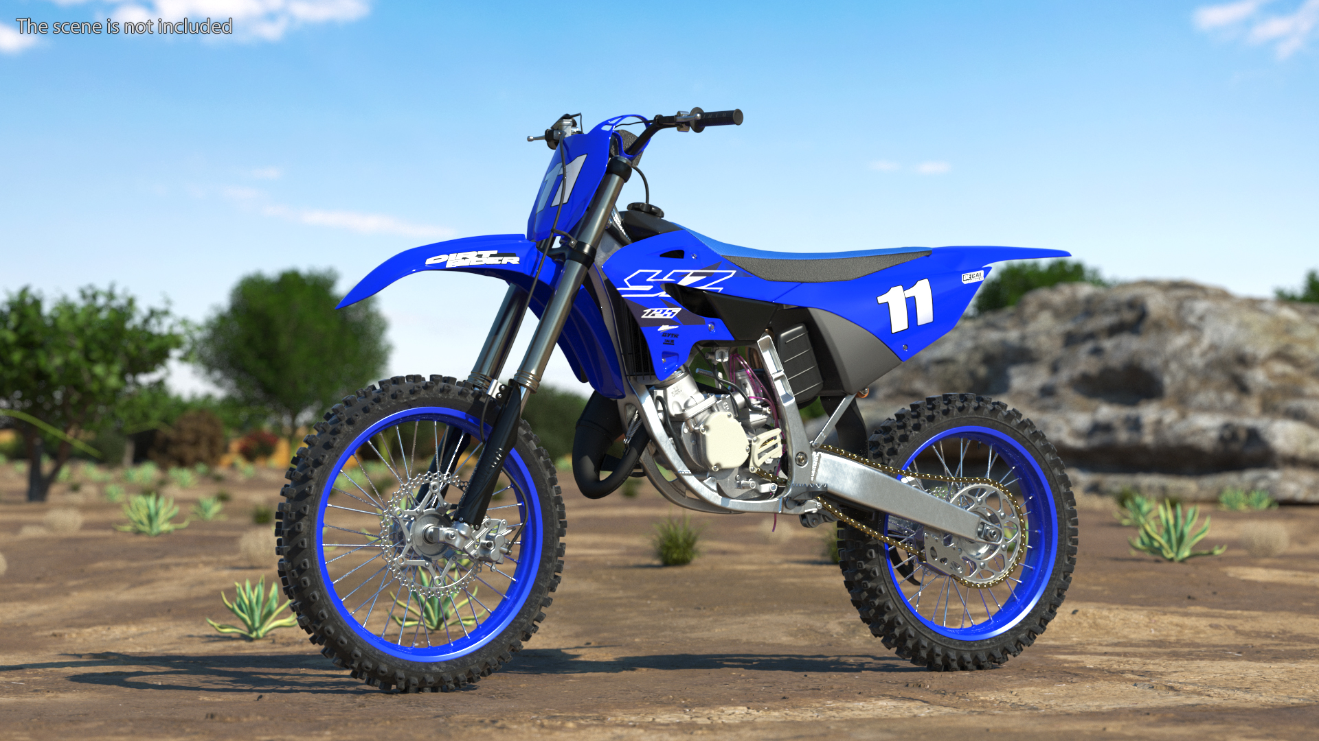 Yamaha YZ125 2022 Rigged 3D model