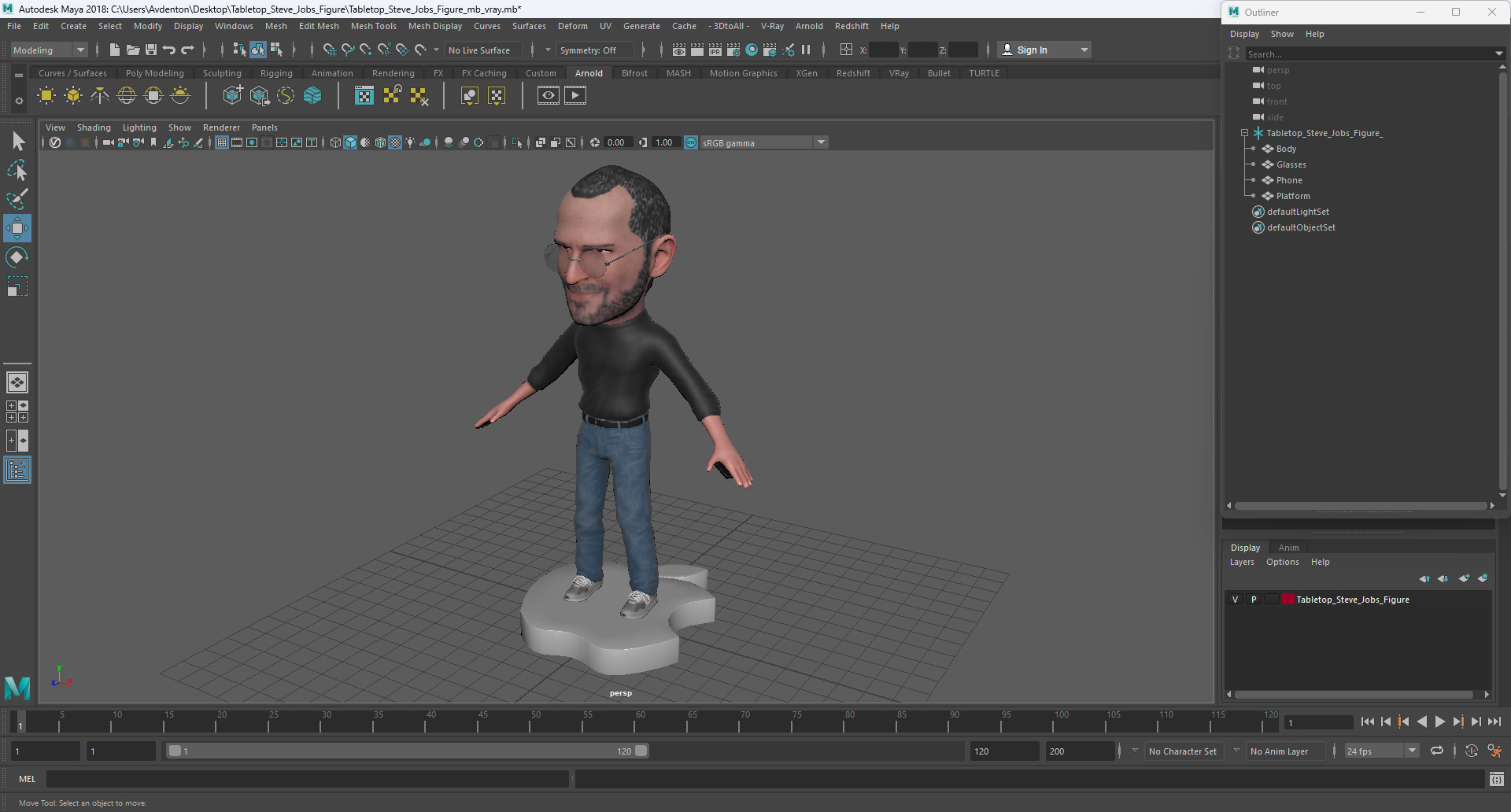 3D Tabletop Steve Jobs Figure