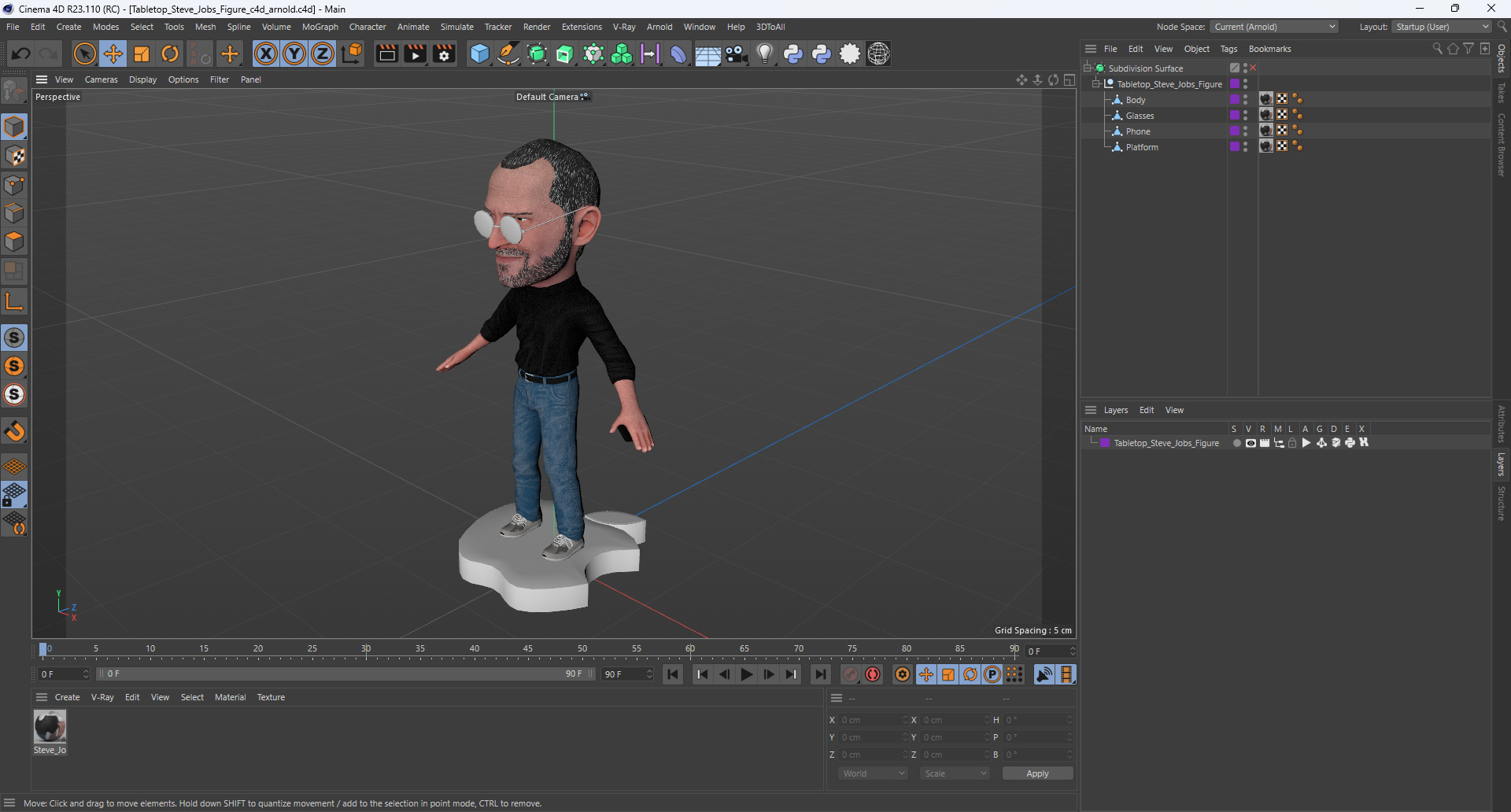 3D Tabletop Steve Jobs Figure
