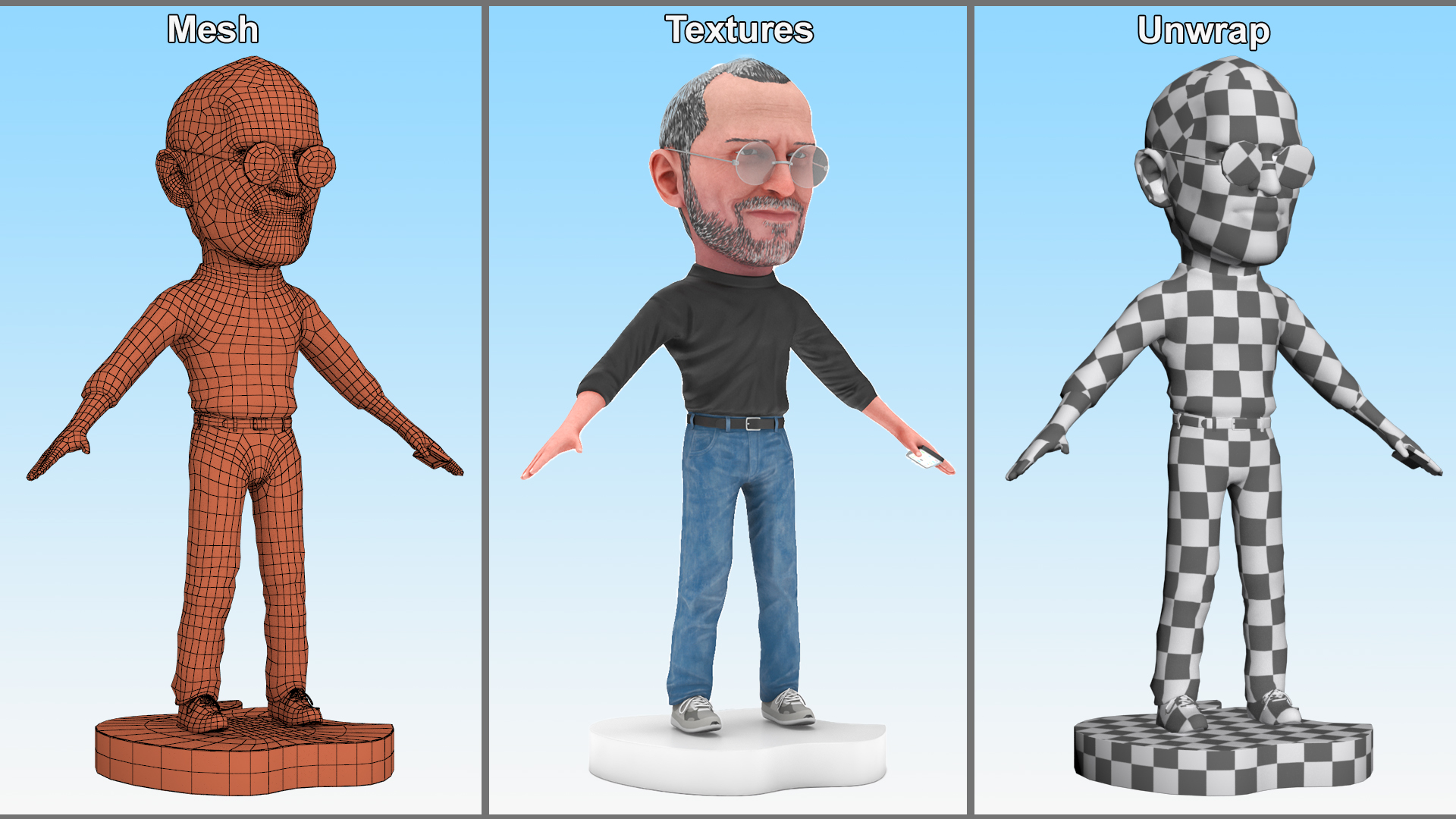 3D Tabletop Steve Jobs Figure