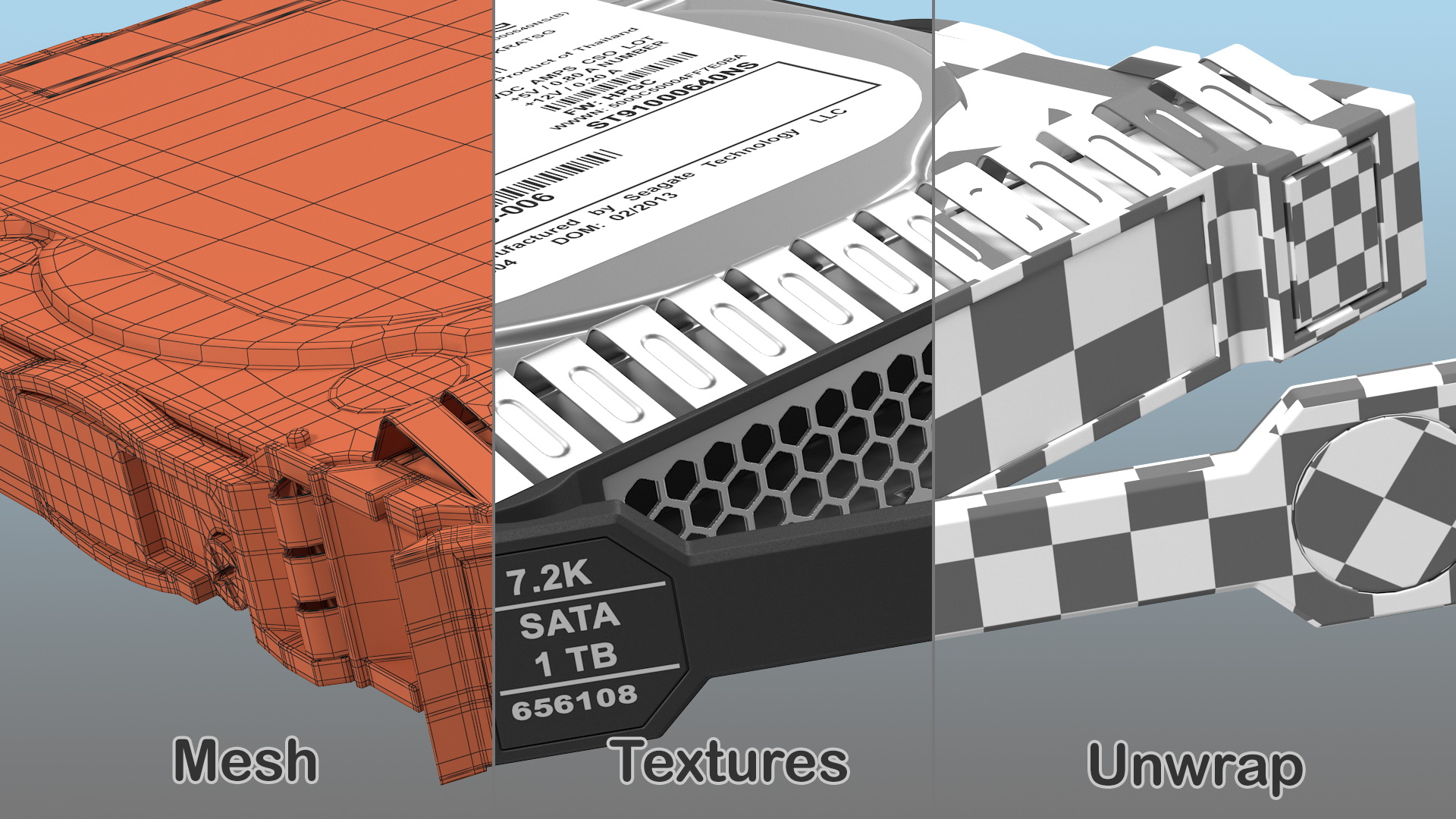 3D HP MM1000GBKAL HDD model
