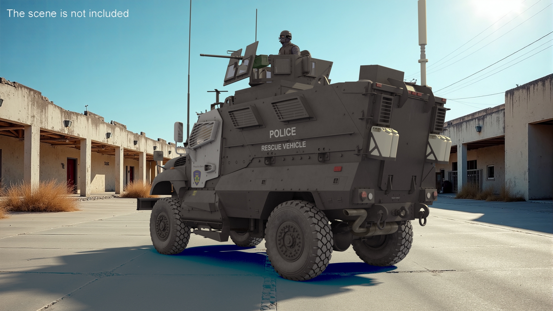 3D Armored Police Rescue Vehicle with Driver and Shooter model