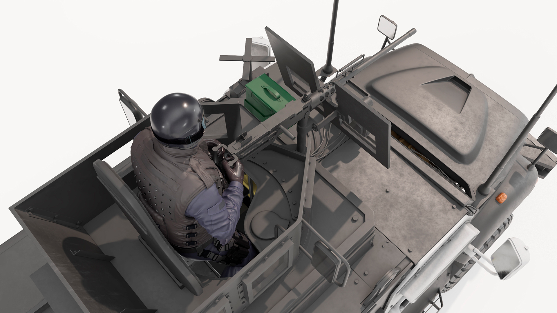 3D Armored Police Rescue Vehicle with Driver and Shooter model