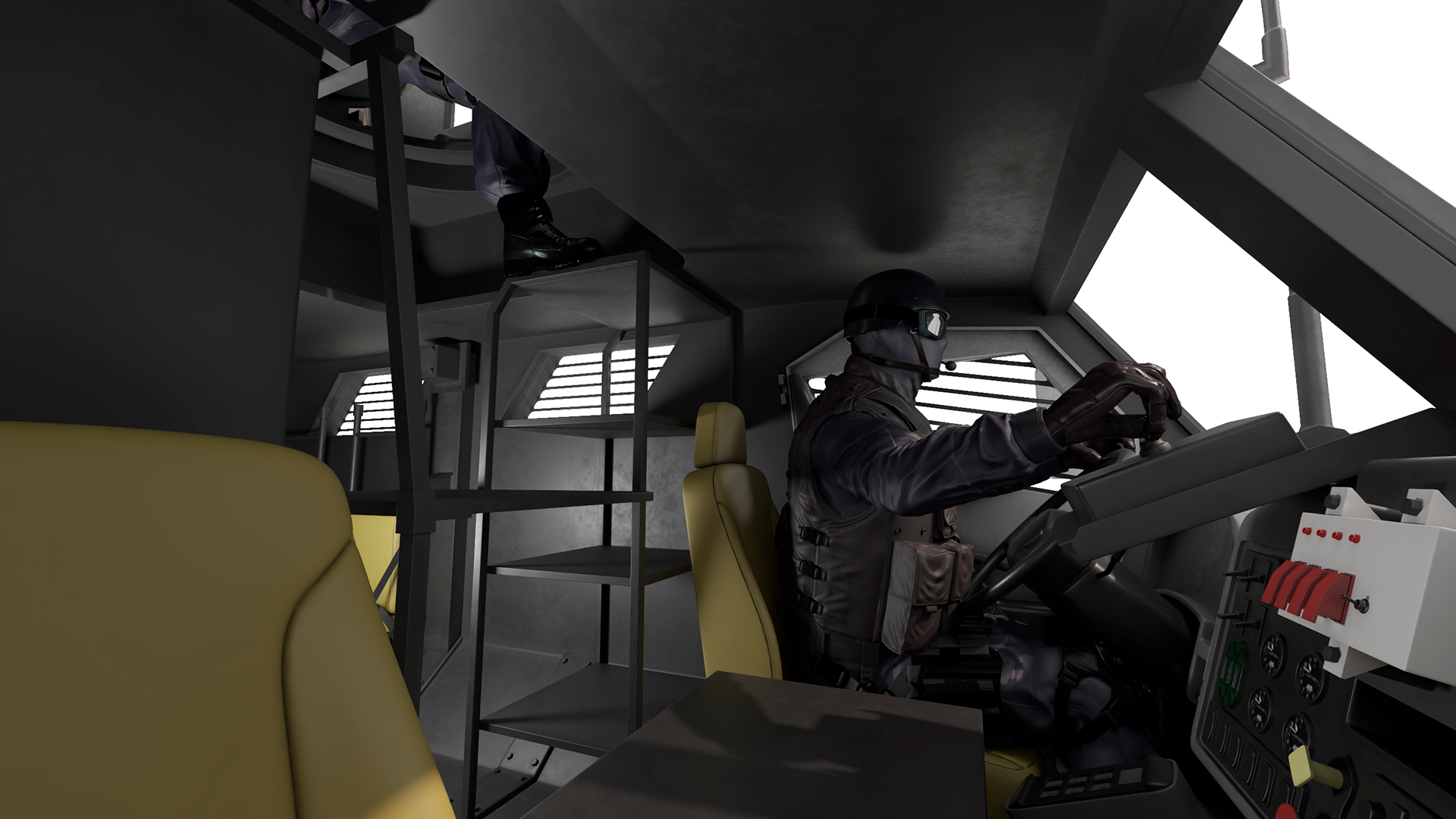 3D Armored Police Rescue Vehicle with Driver and Shooter model