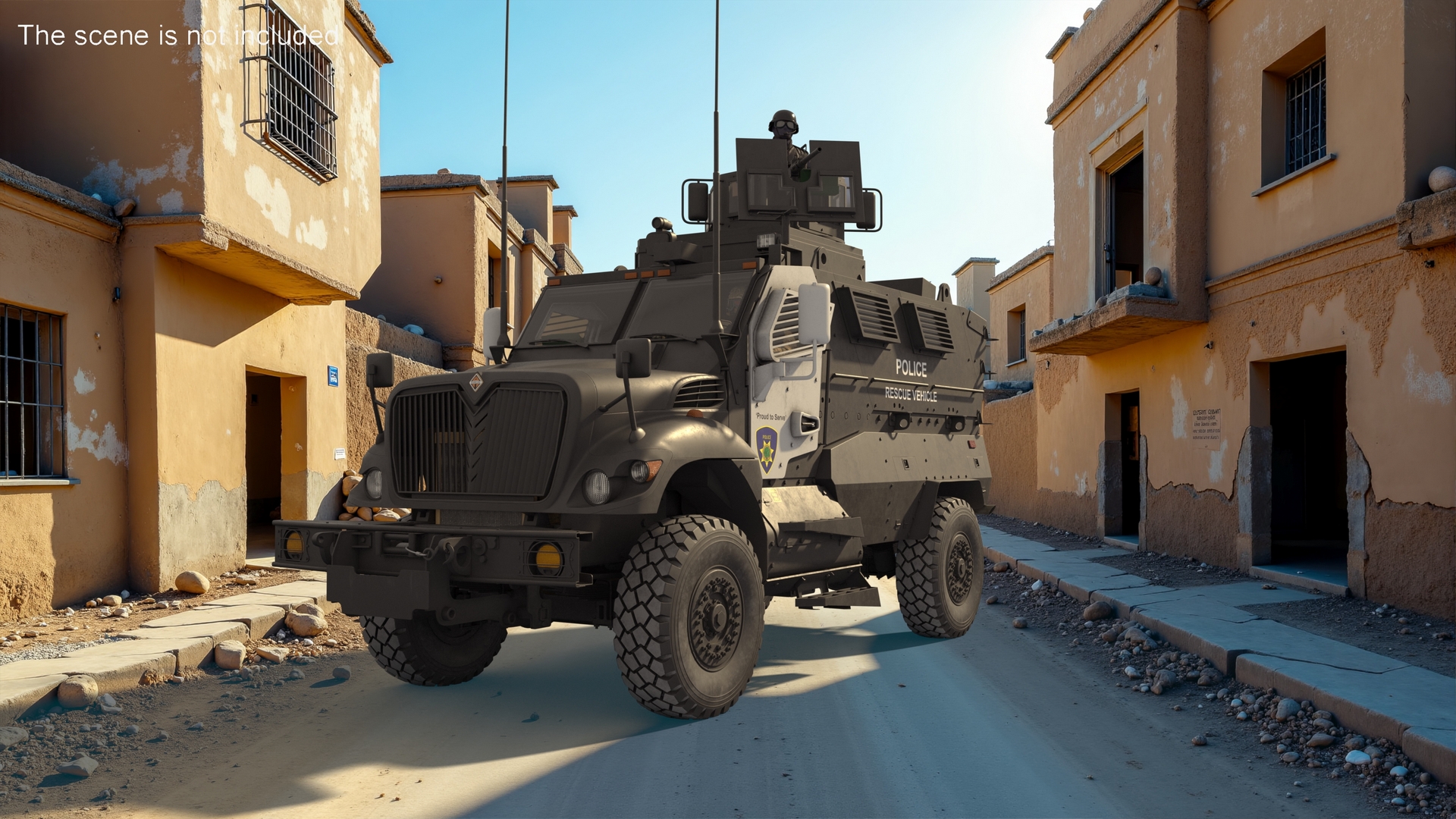 3D Armored Police Rescue Vehicle with Driver and Shooter model