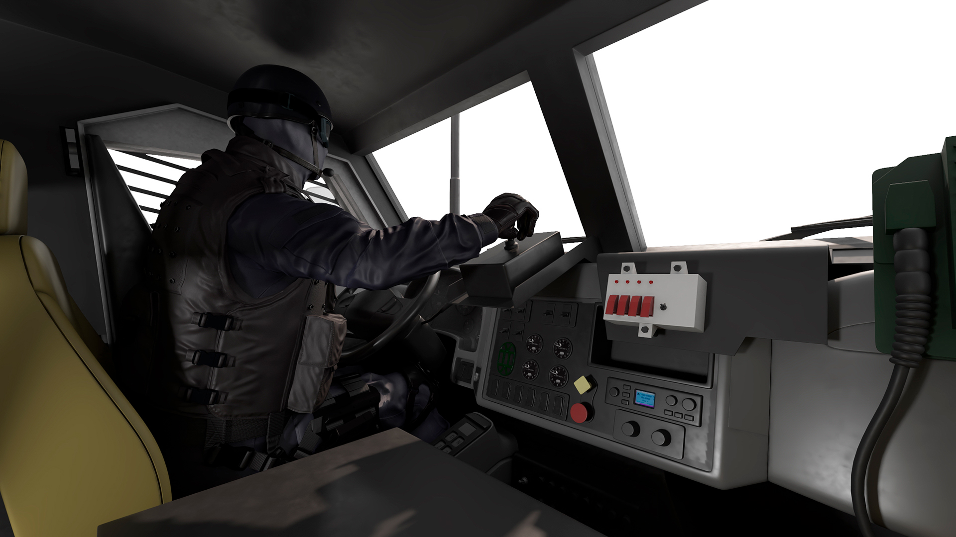 3D Armored Police Rescue Vehicle with Driver and Shooter model
