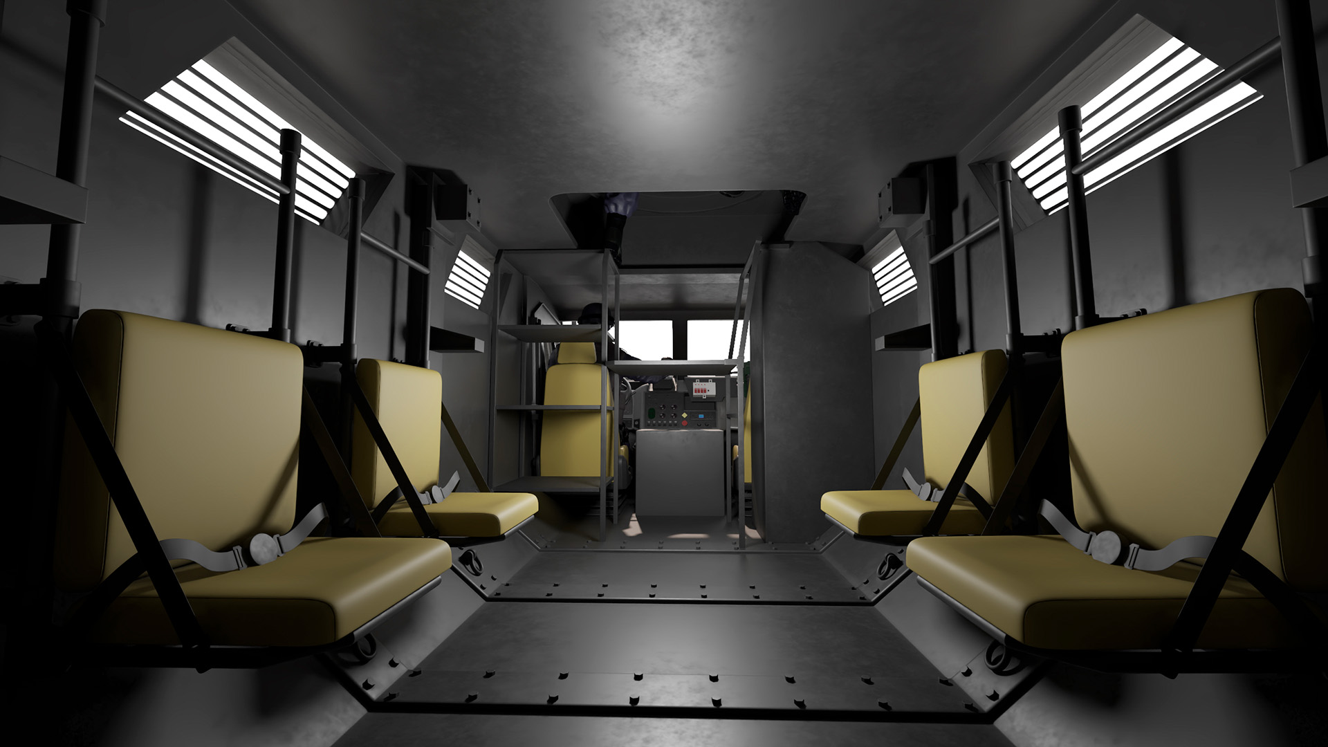 3D Armored Police Rescue Vehicle with Driver and Shooter model
