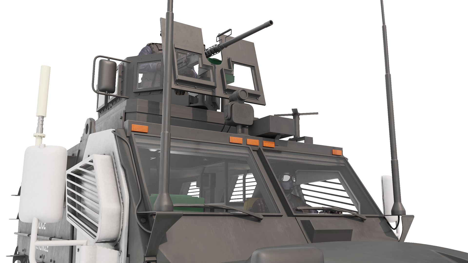 3D Armored Police Rescue Vehicle with Driver and Shooter model