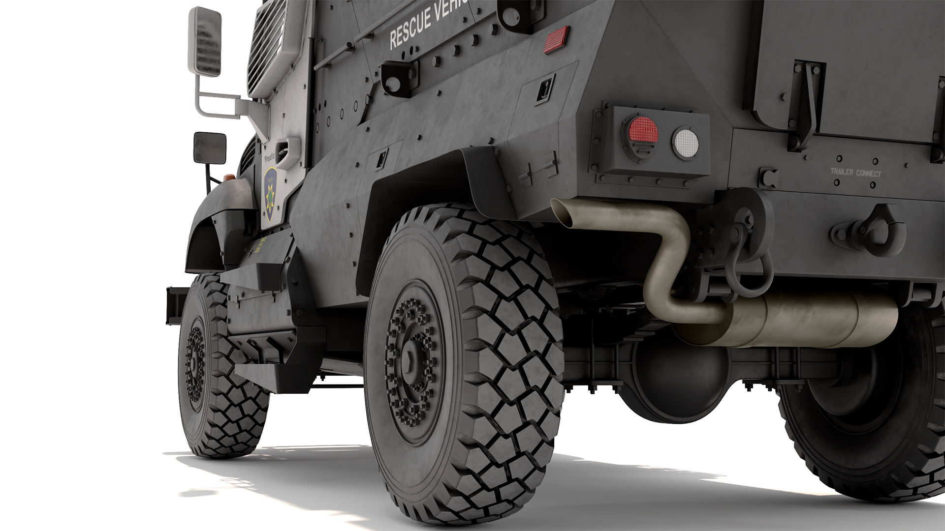 3D Armored Police Rescue Vehicle with Driver and Shooter model