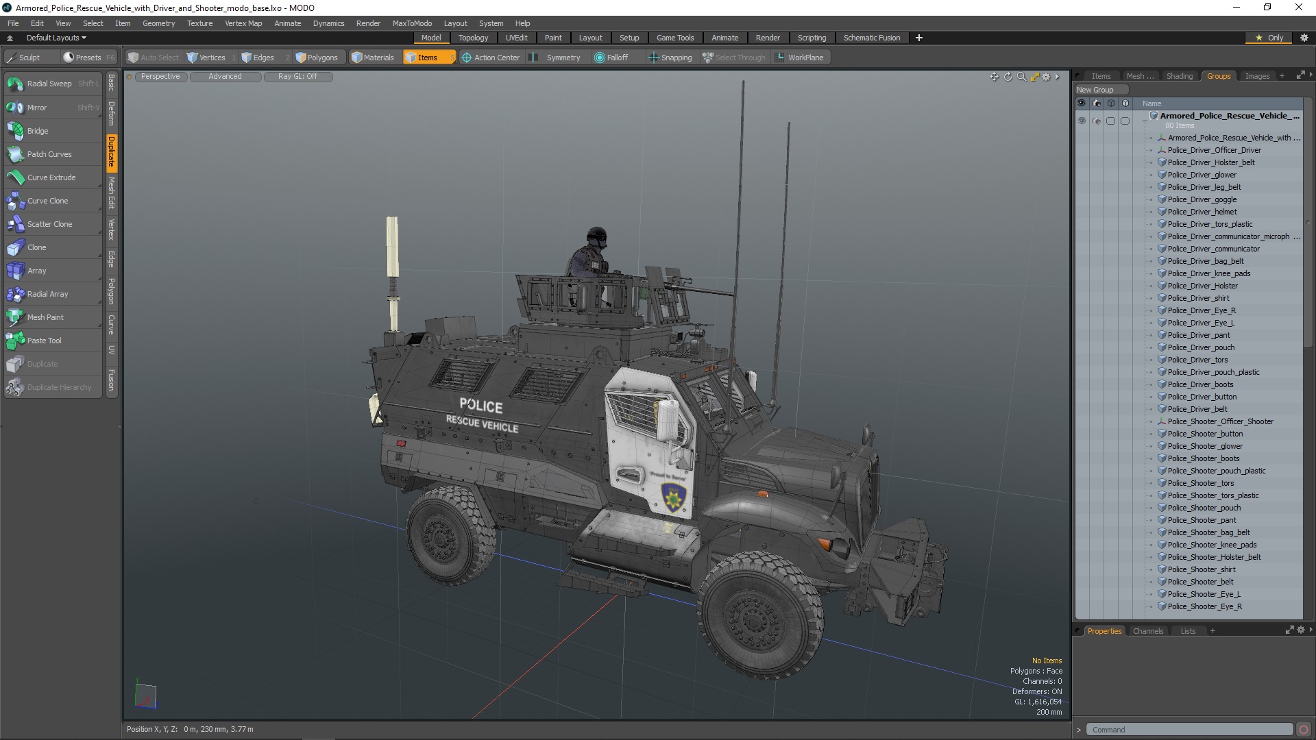 3D Armored Police Rescue Vehicle with Driver and Shooter model
