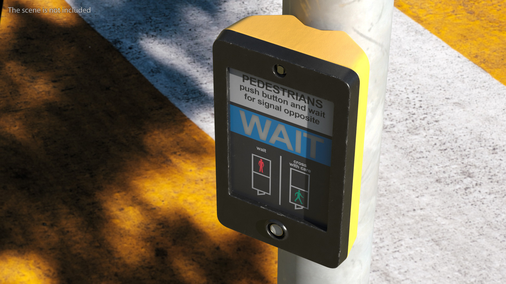 3D London pedestrian crosswalk button Off model
