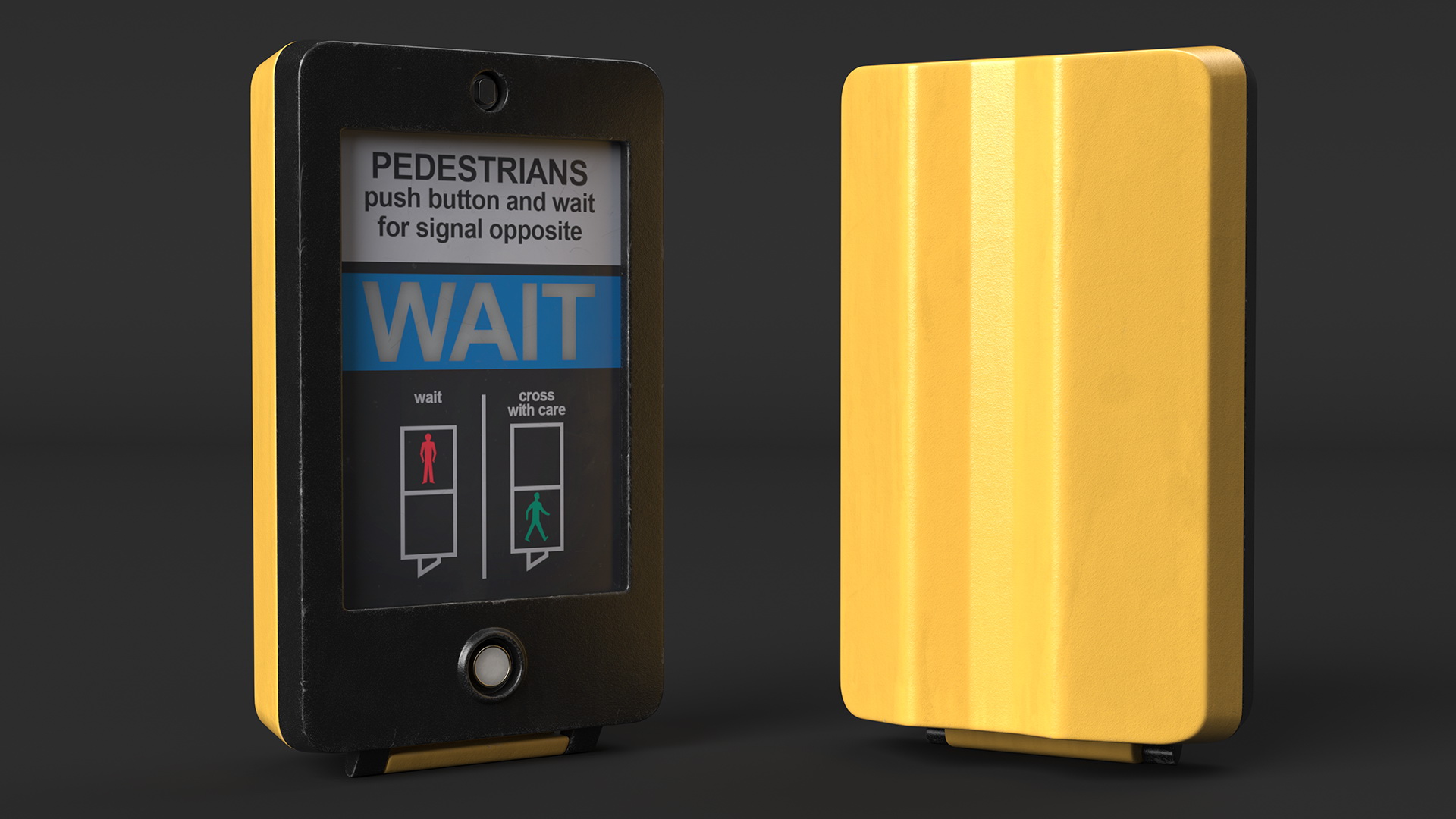 3D London pedestrian crosswalk button Off model