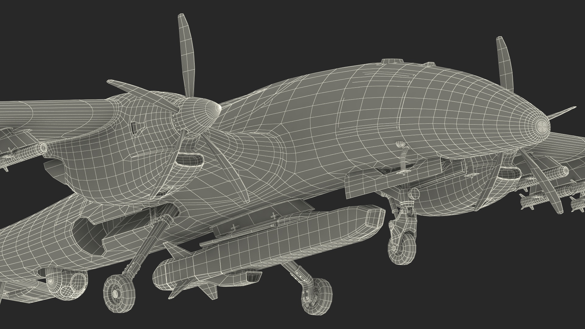 Tactical Aerial Combat Drone Rigged for Cinema 4D 3D model